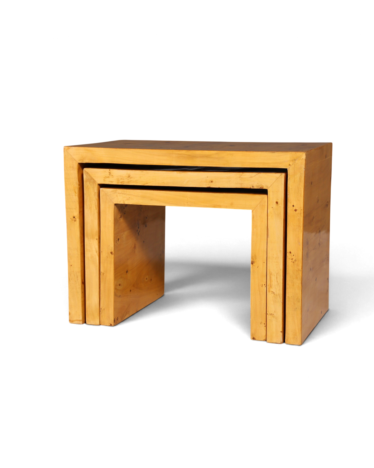 Stilvolle Art Deco Design Beistelltische Kult Birke 3er Satz