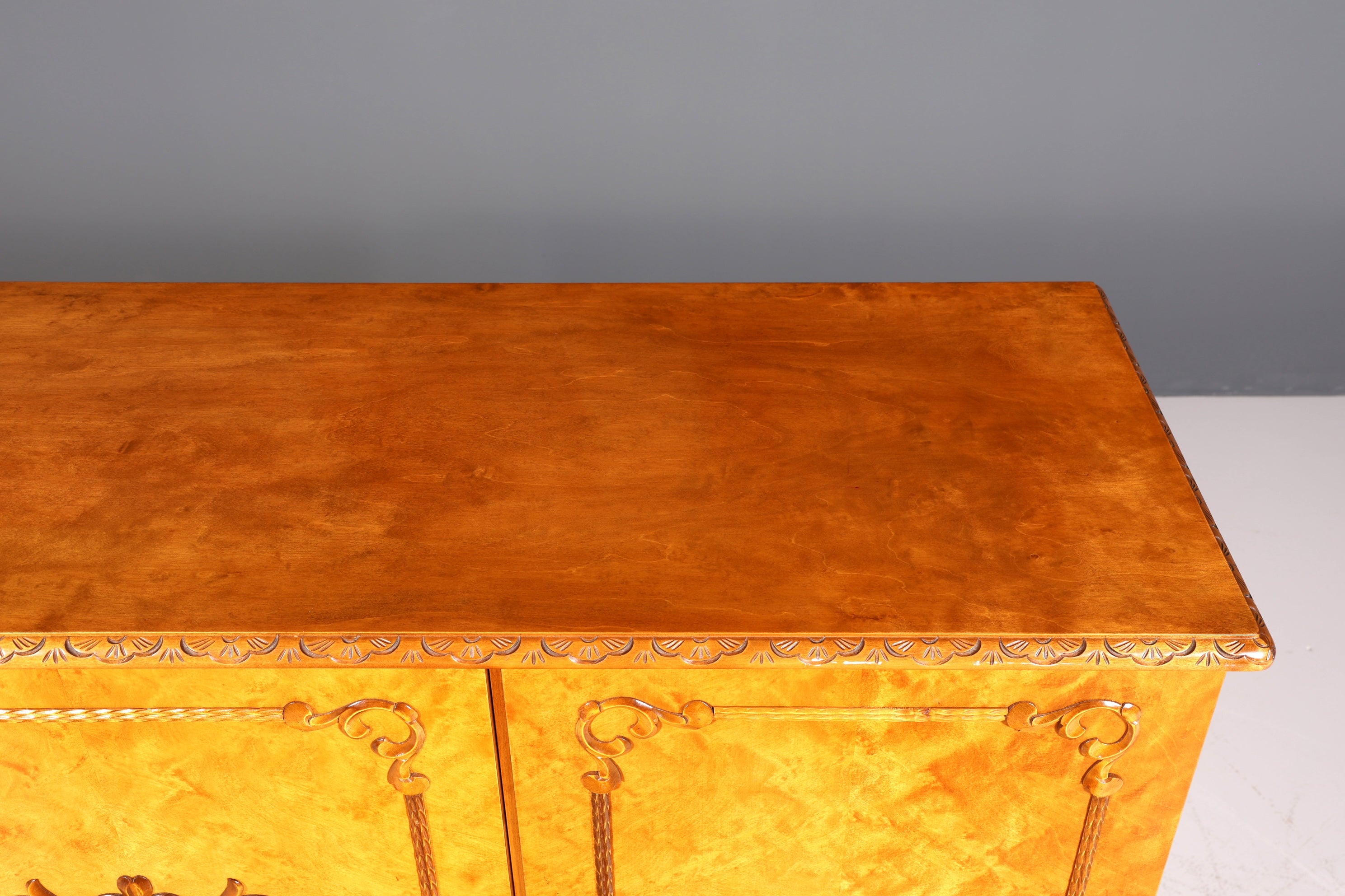 Edler Chippendale Schrank Barock Stil Vertiko Highboard Antik 50s 60s Kommode Aktenschrank Wäscheschrank