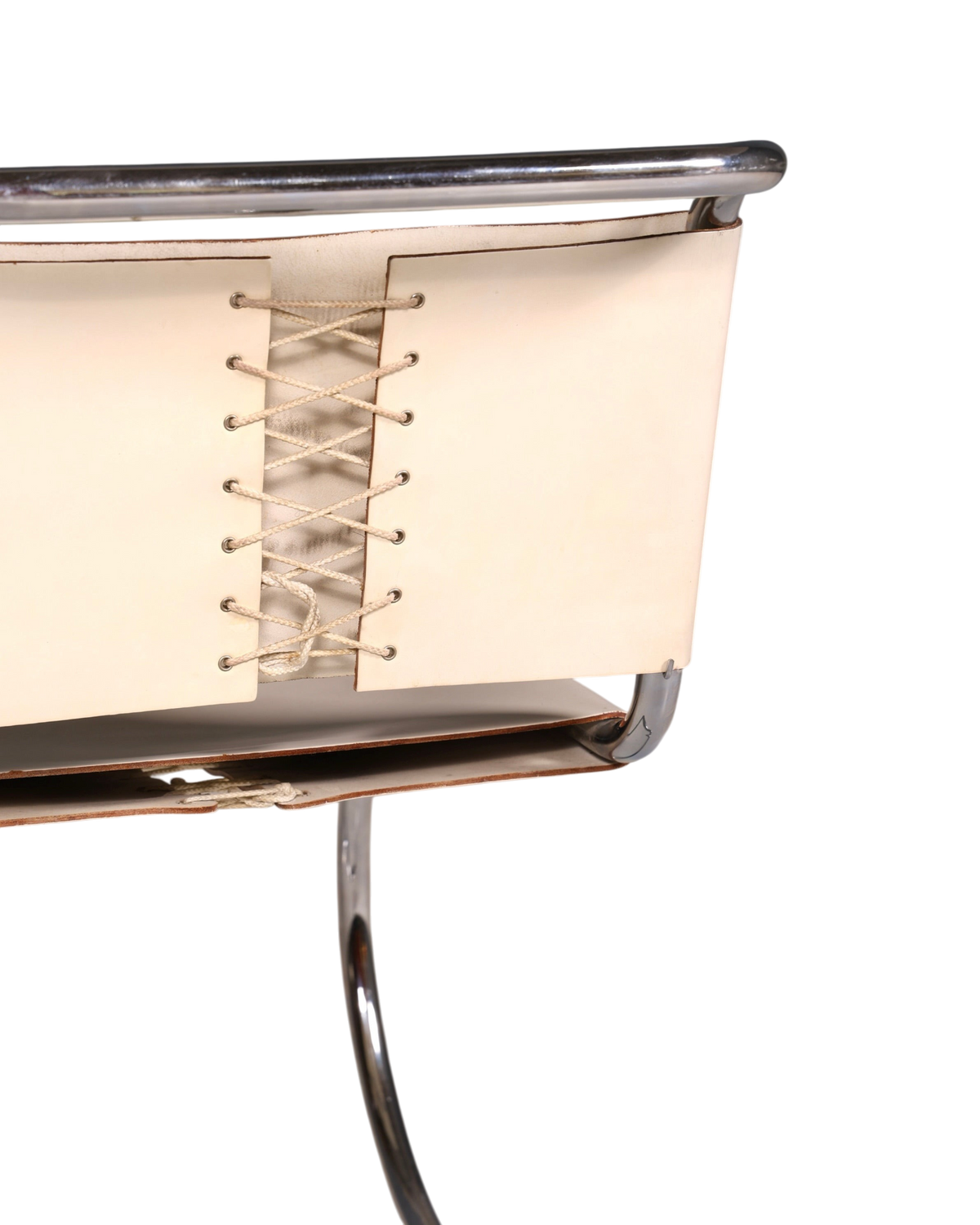 Elegant Original Knoll International Cantilever Chair MR Chair Mies van der Rohe Chrome Leather White Bauhaus Design Classic Secretary Chair Dining Room Chair 2 of 2
