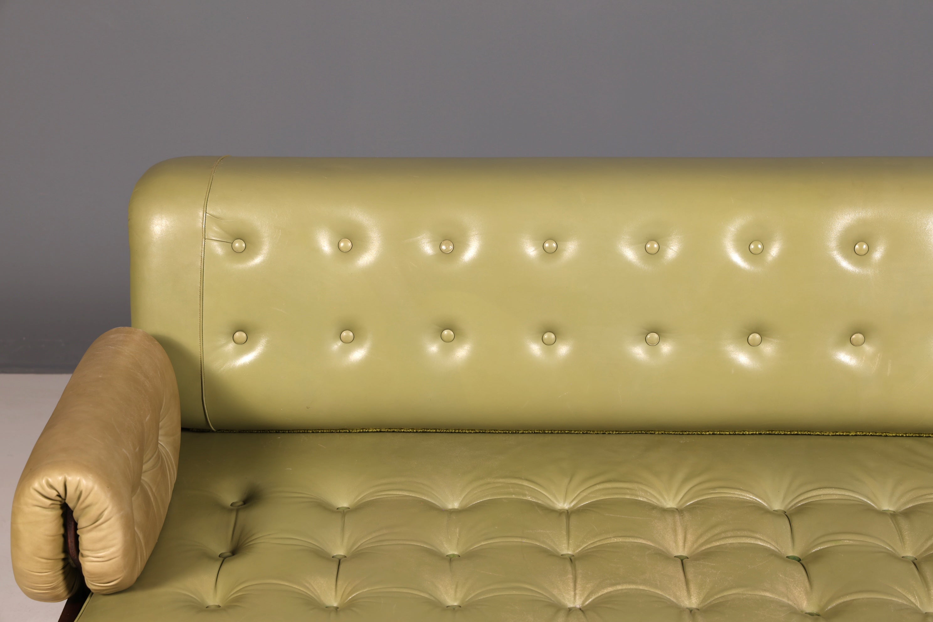 Seltenes Maritim Sofa Daybed Schlafcouch Englischer echt Leder Military Chest Bett Antik