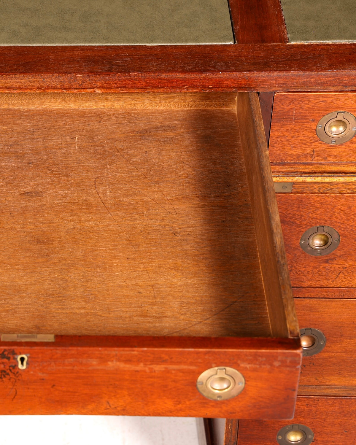 Edler Maritimer Schreibtisch Englischer Military Chest Bürotisch Office Table