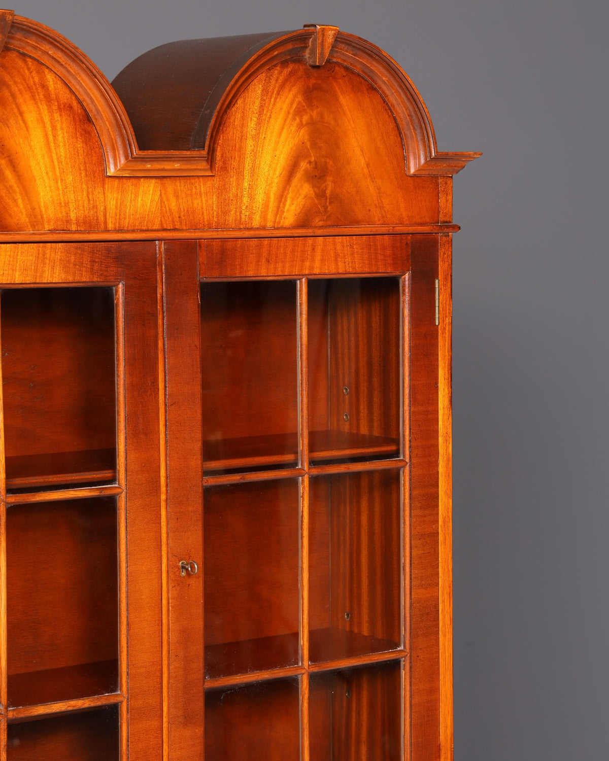 Beautiful English escritoire, secretary desk, bookcase, display cabinet, mahogany, antique office writing desk, UK