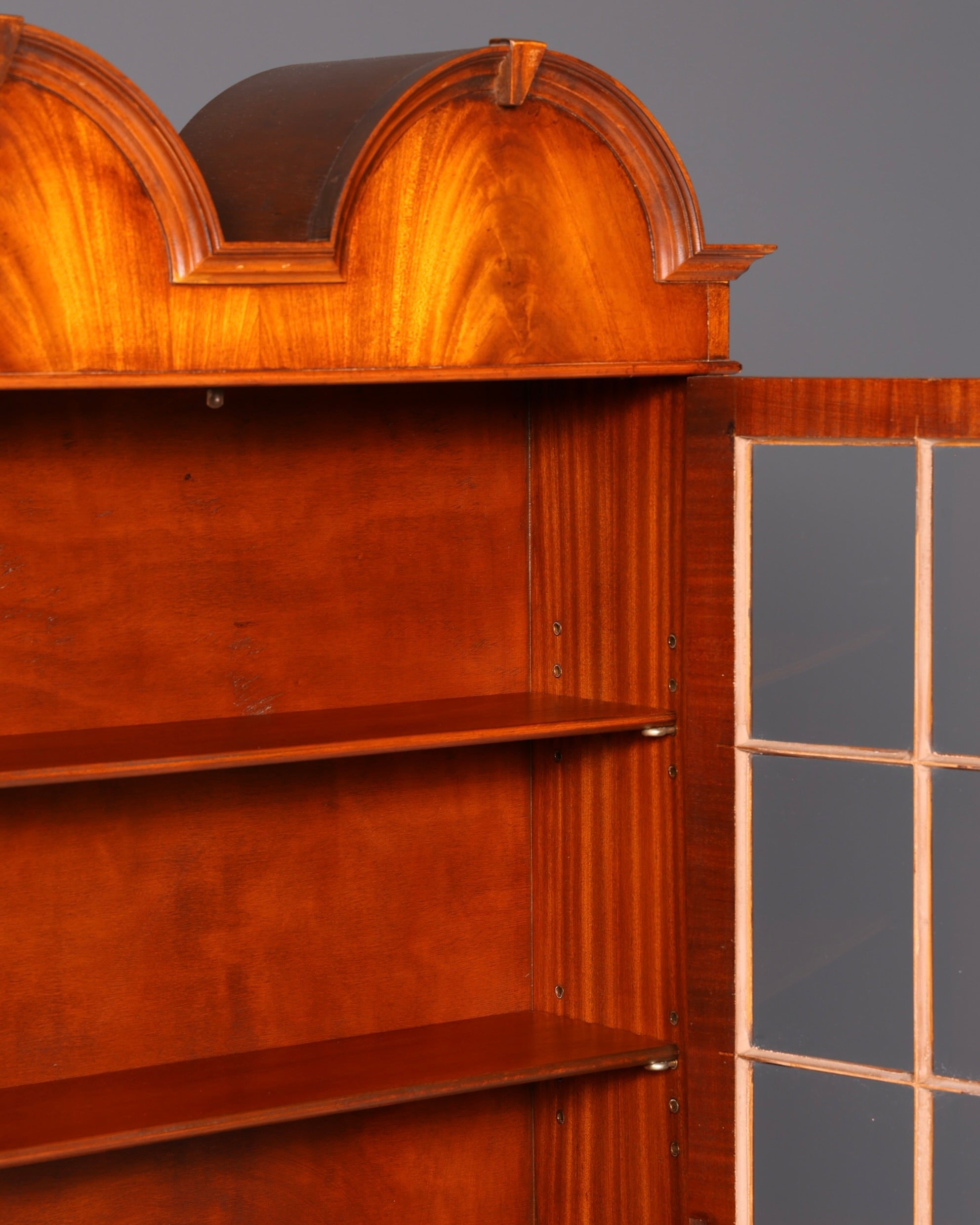 Beautiful English escritoire, secretary desk, bookcase, display cabinet, mahogany, antique office writing desk, UK