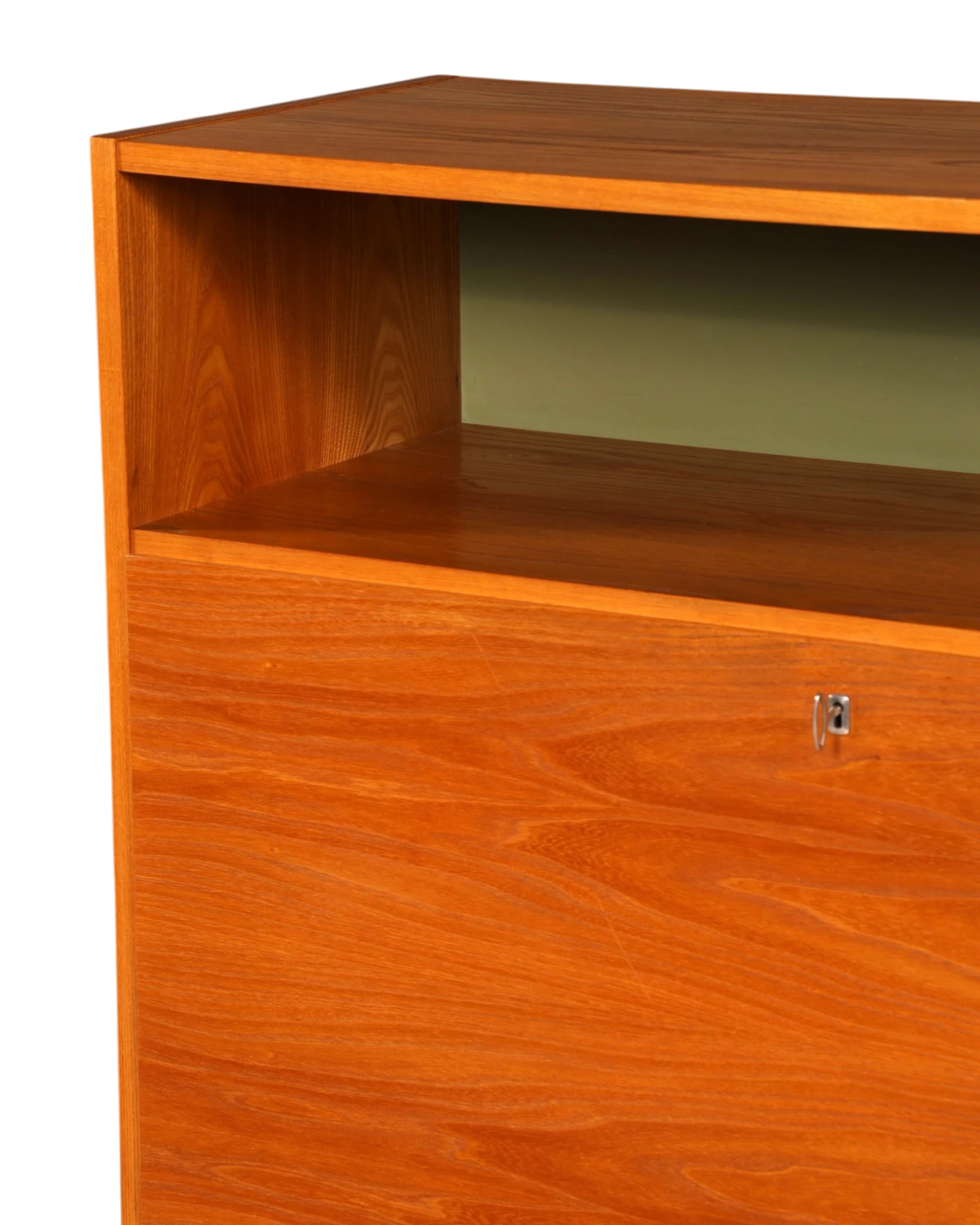 Hauptstadt Möblerei H940 Finish Sideboard aus Teakholz mit offenem Fach und abschließbarer Klapptür