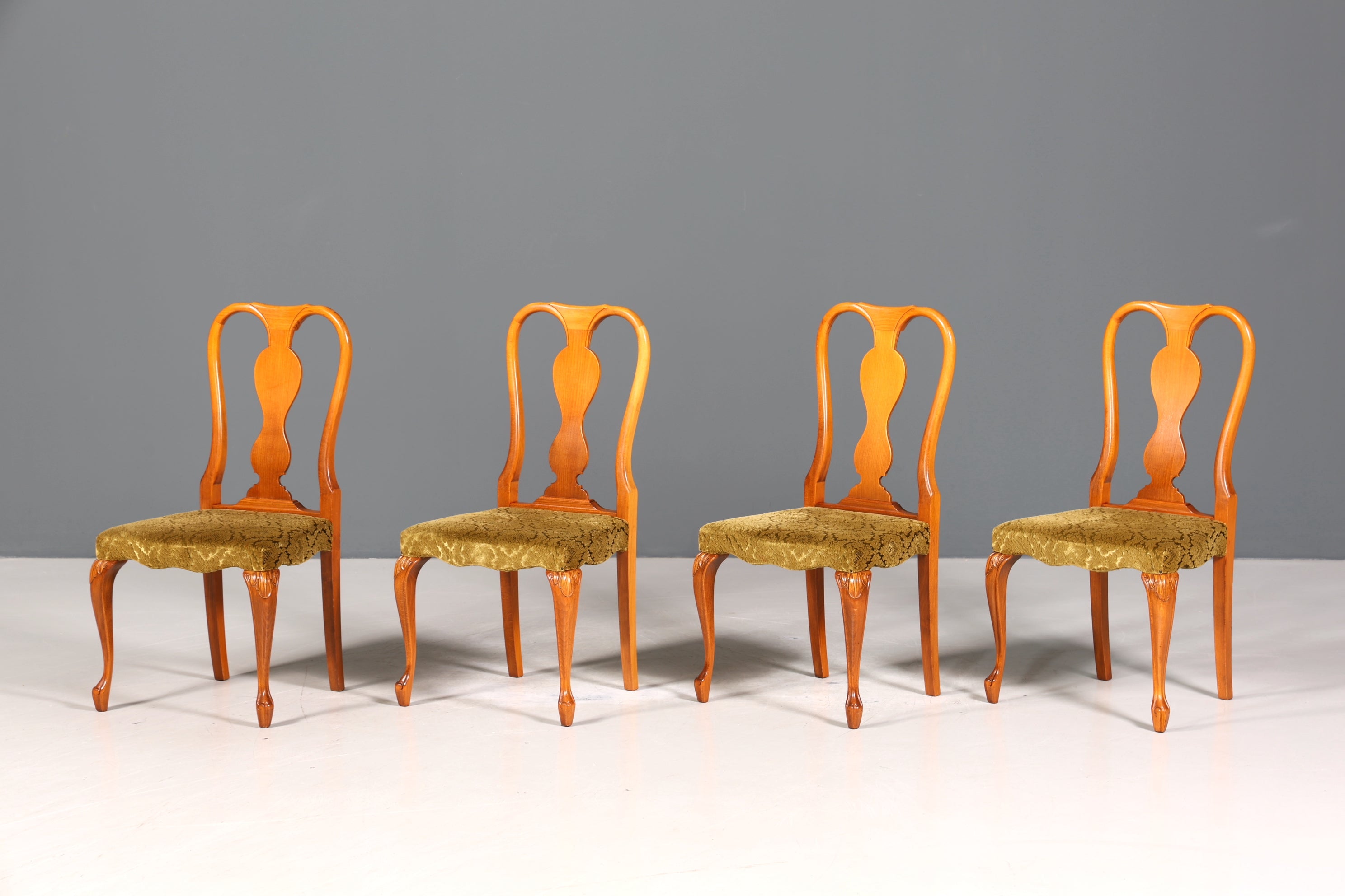 4x Wunderschöne Chippendale Stühle Barock Stil Stuhlset Polsterstuhl Set Küchenstühle Esszimmer Stühle