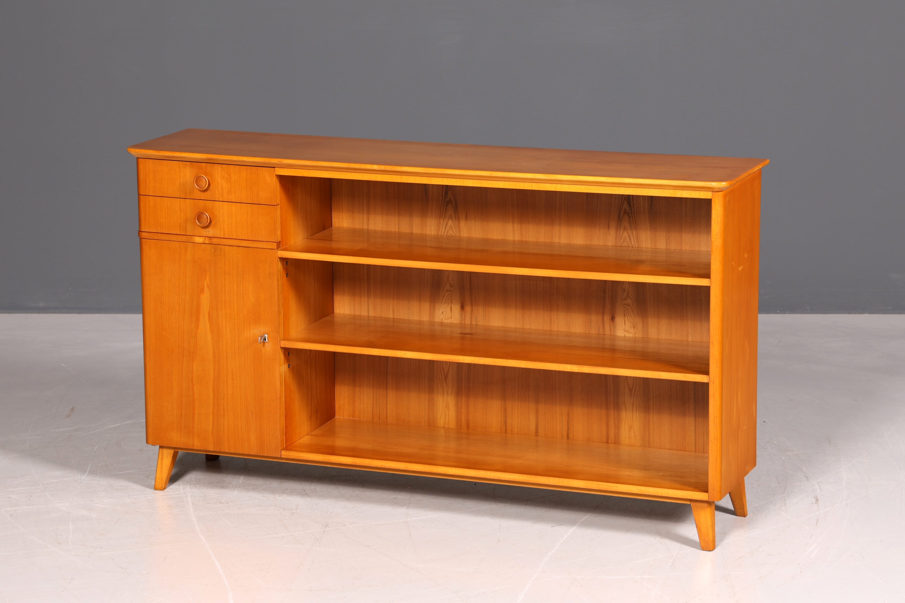 Wunderschönes Mid Century Regal Vintage Sideboard TV Schrank Bookshelf Regal Bücherregal 60s