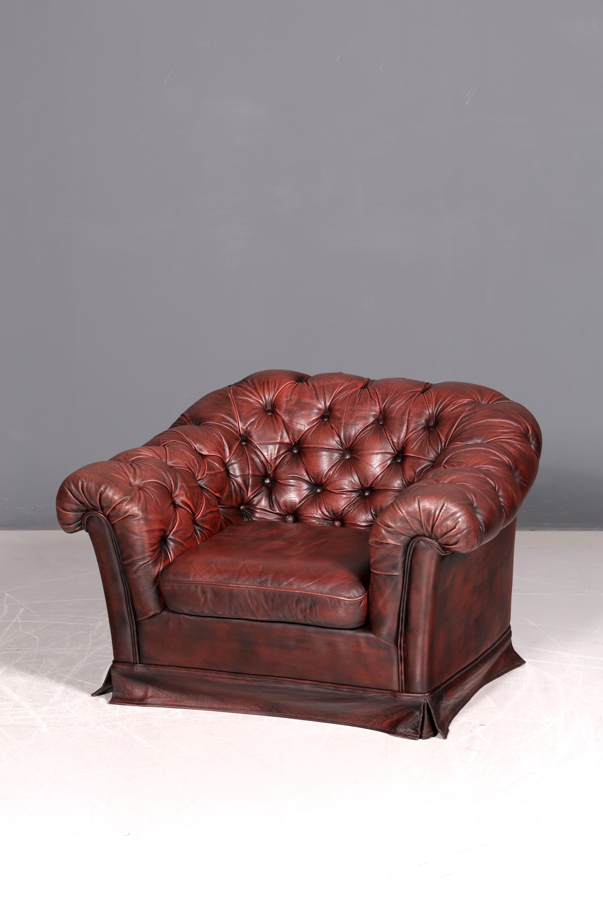 Edler Original Chesterfield Sessel Englischer Armlehnsessel Englisch Herrensessel Antik Echt Leder