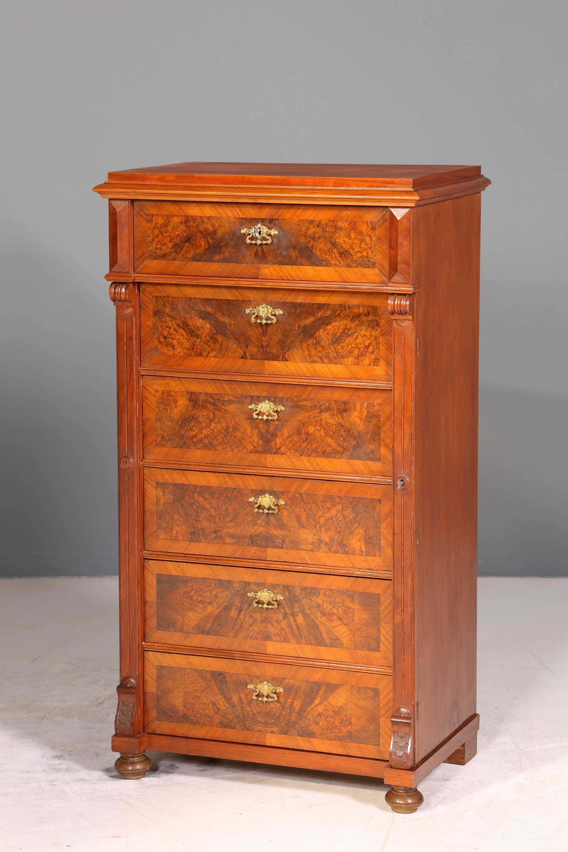 E911 Finish cm Wunderschönes Gründerzeit Vertiko Louis Philippe Kommode um 1880 Schubladenkommode