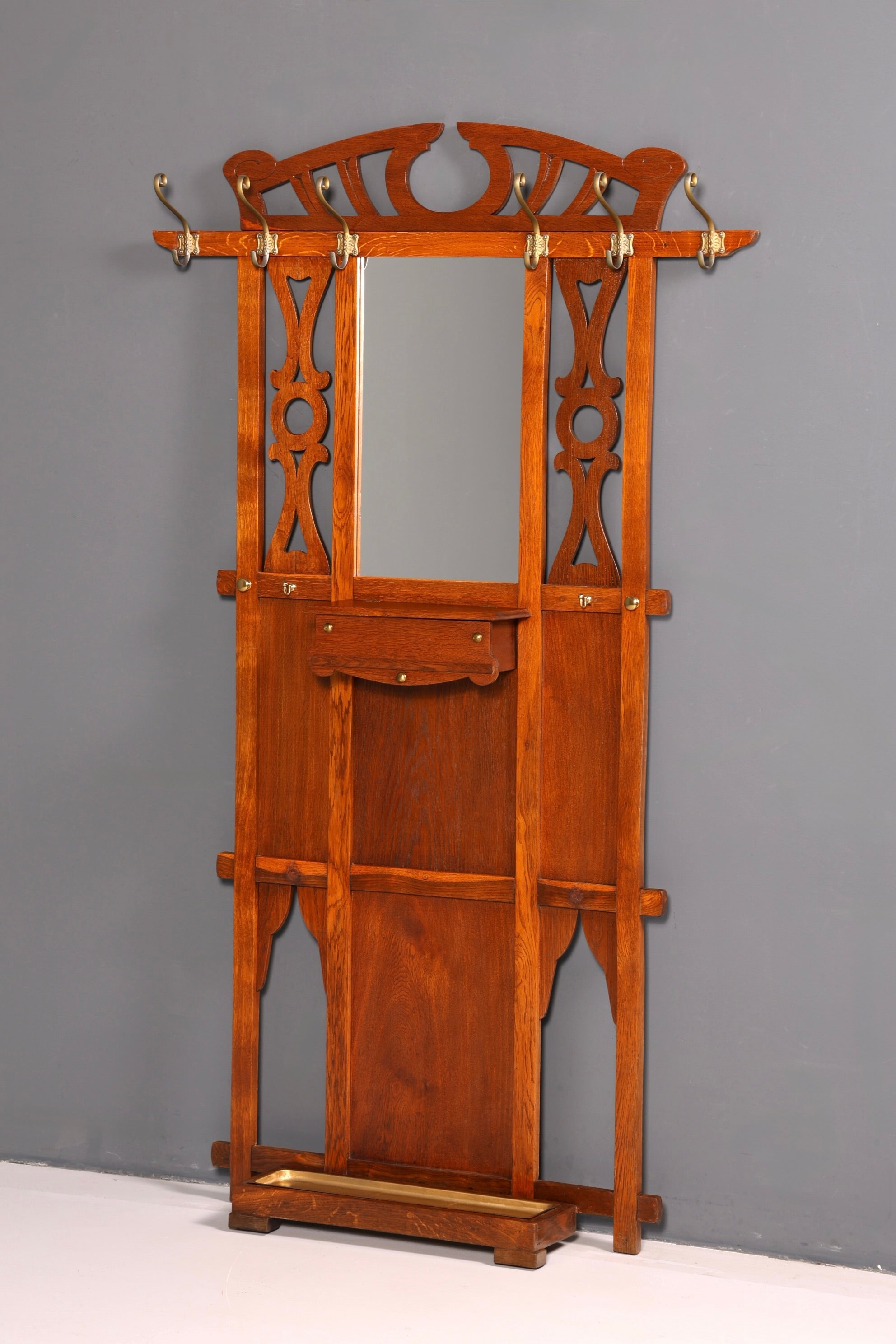 Traumhafte Jugendstil Flur Garderobe Antik Gründerzeit Kleiderwand Wandgarderobe Vintage