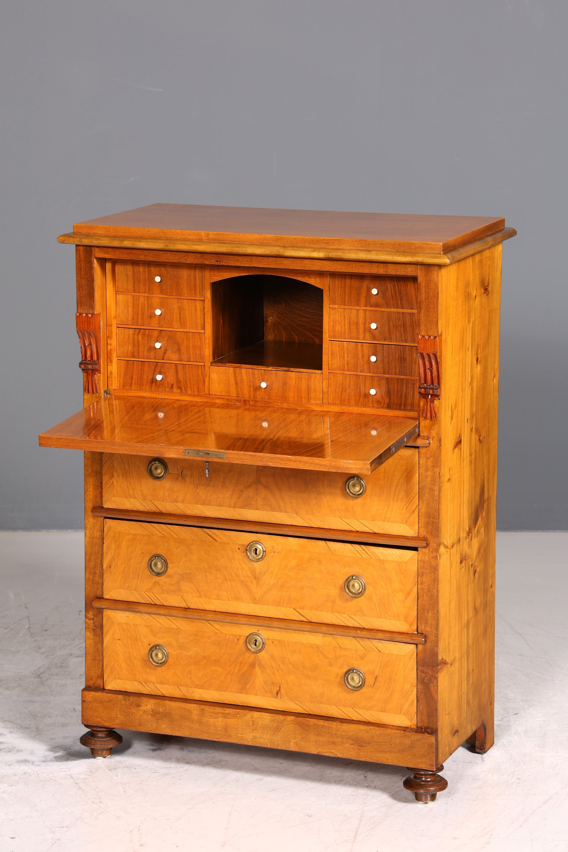 Wunderschöner Gründerzeit Sekretär Vertiko Highboard Louis Philippe Kommode um 1880