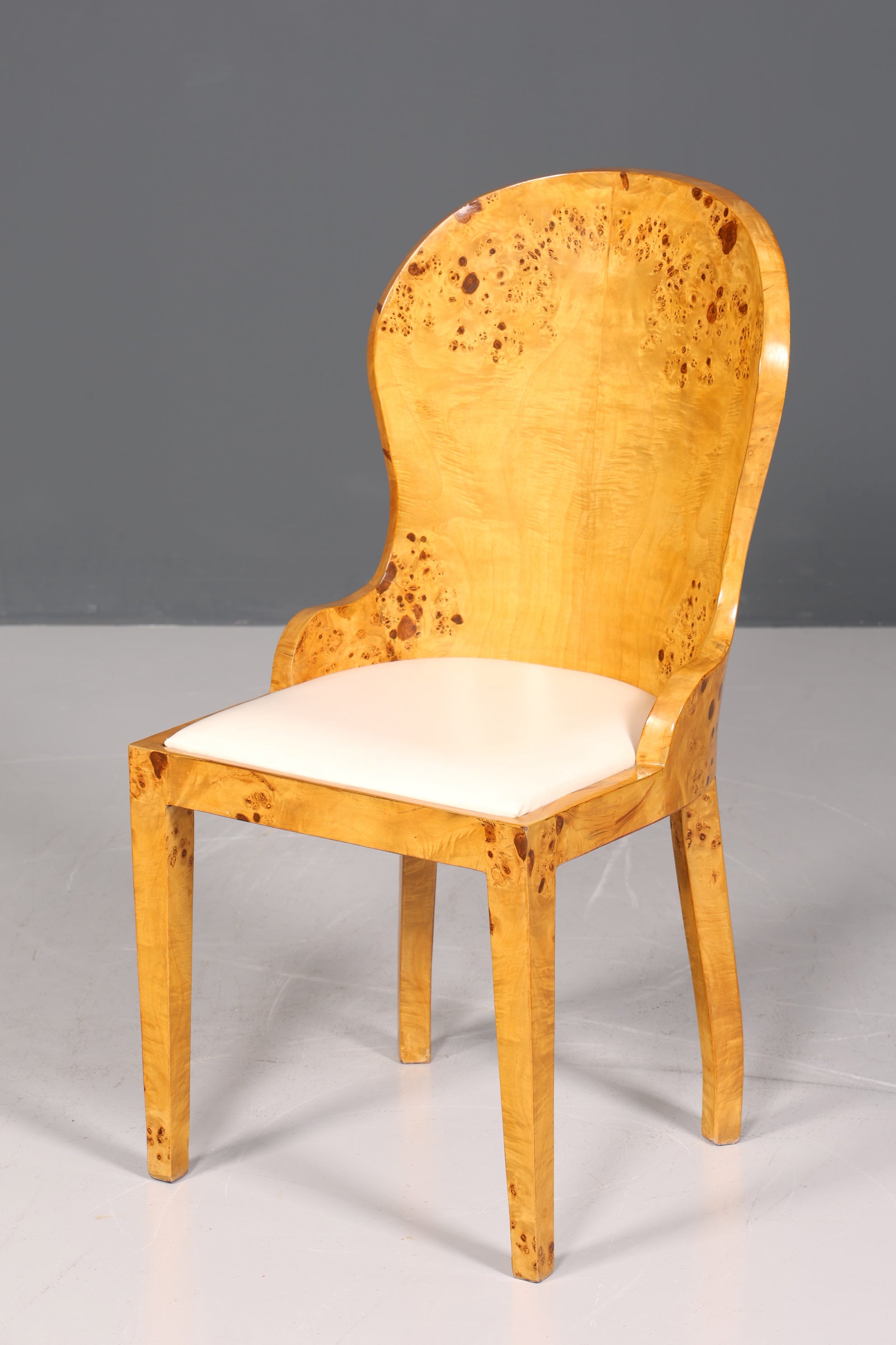 Stilvoller Art Deco Design Stuhl Biedermeier Stil Sekretär Stuhl Birke Esszimmer Stuhl 3 von 4