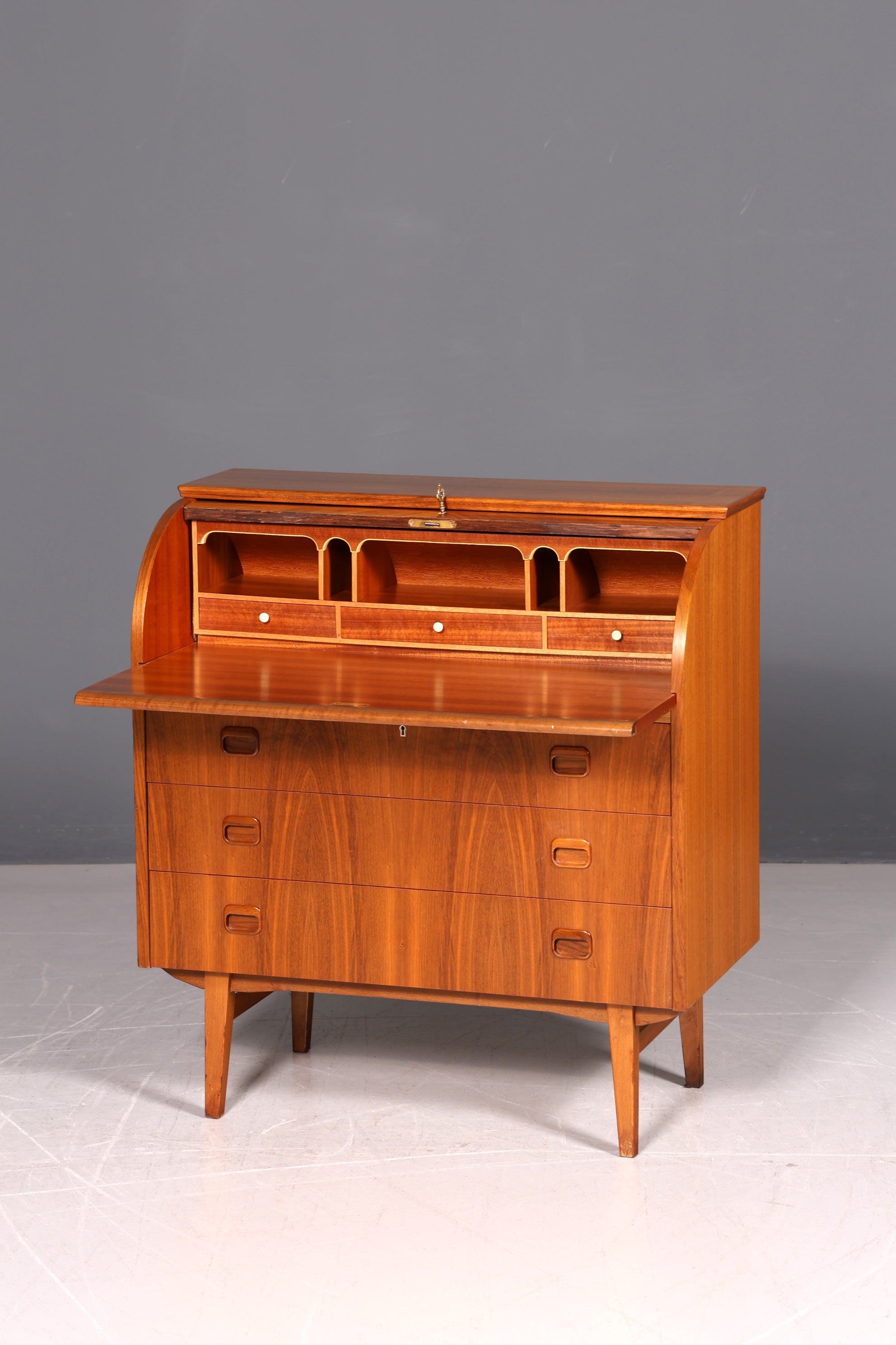 Wunderschöner Mid Century Rollladen Sekretär Danish Design Schreibkommode 60er Jahre Vintage