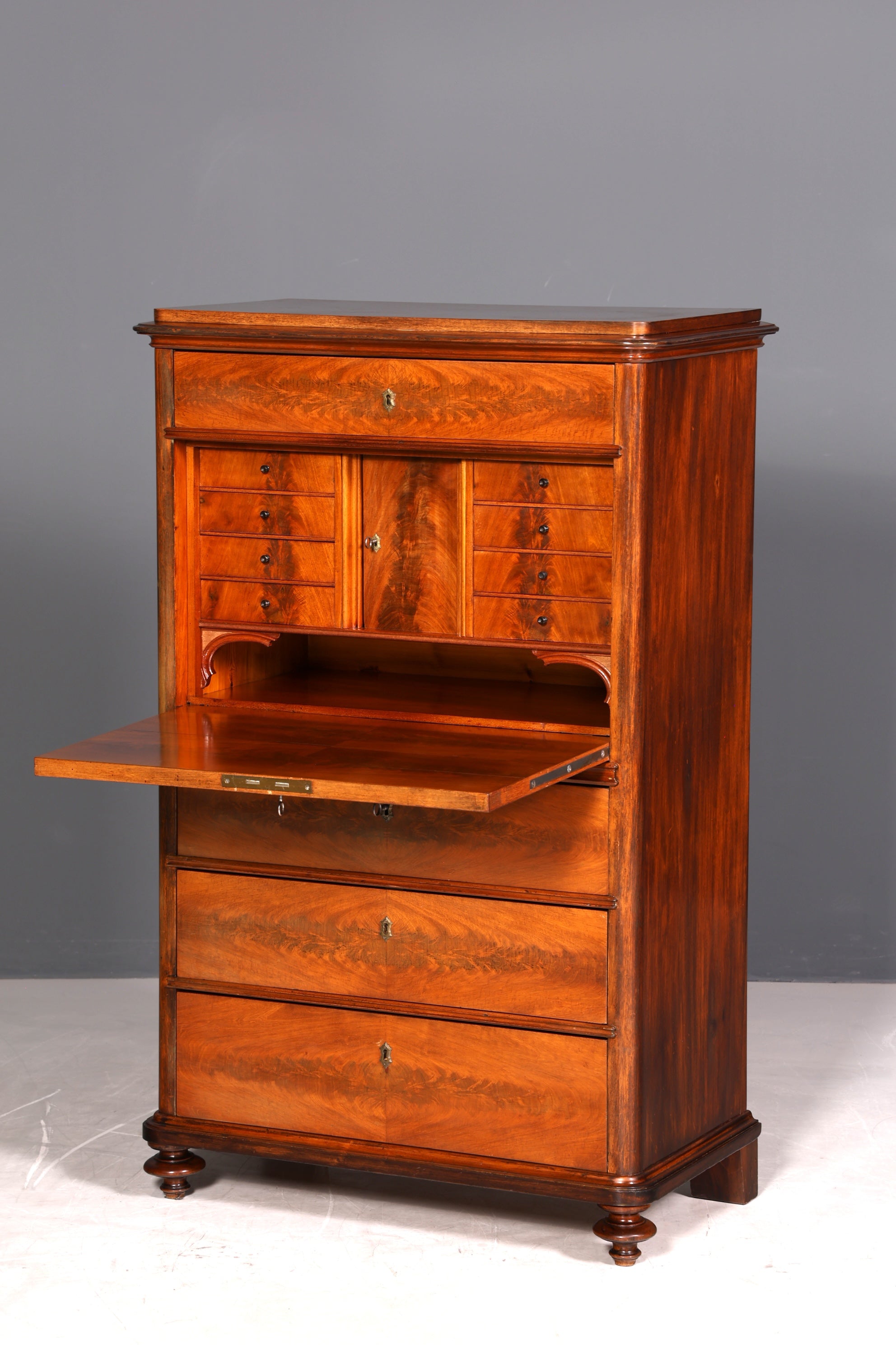 Stilvoller Louis Philippe Sekretär Vertiko Gründerzeit Kommode Chiffoniere Schubladenkommode