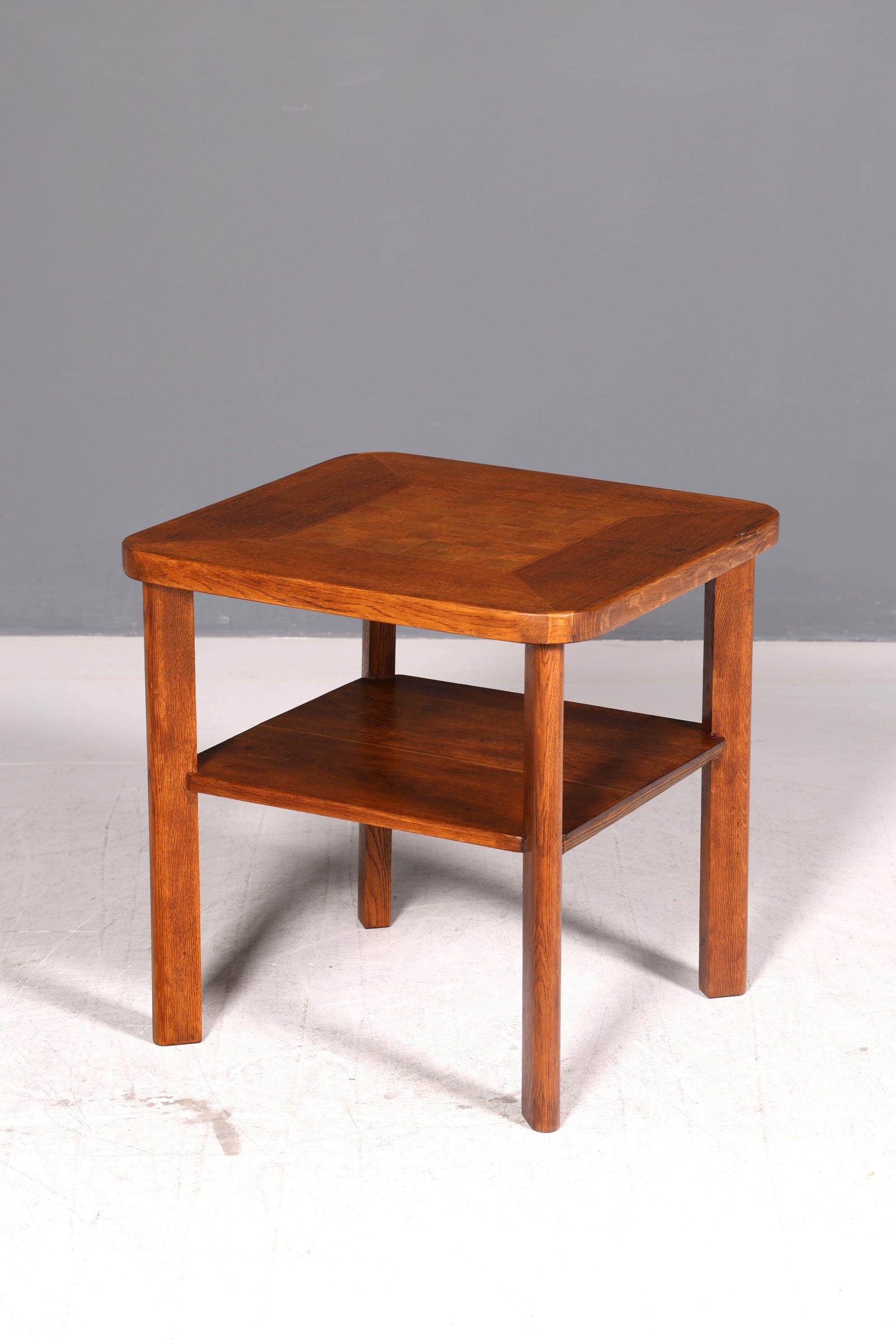 Edler Art Deco Beistelltisch Rauchtisch Quadratisch Jugendstil Eiche Ablagetisch Antik Vintage Tisch