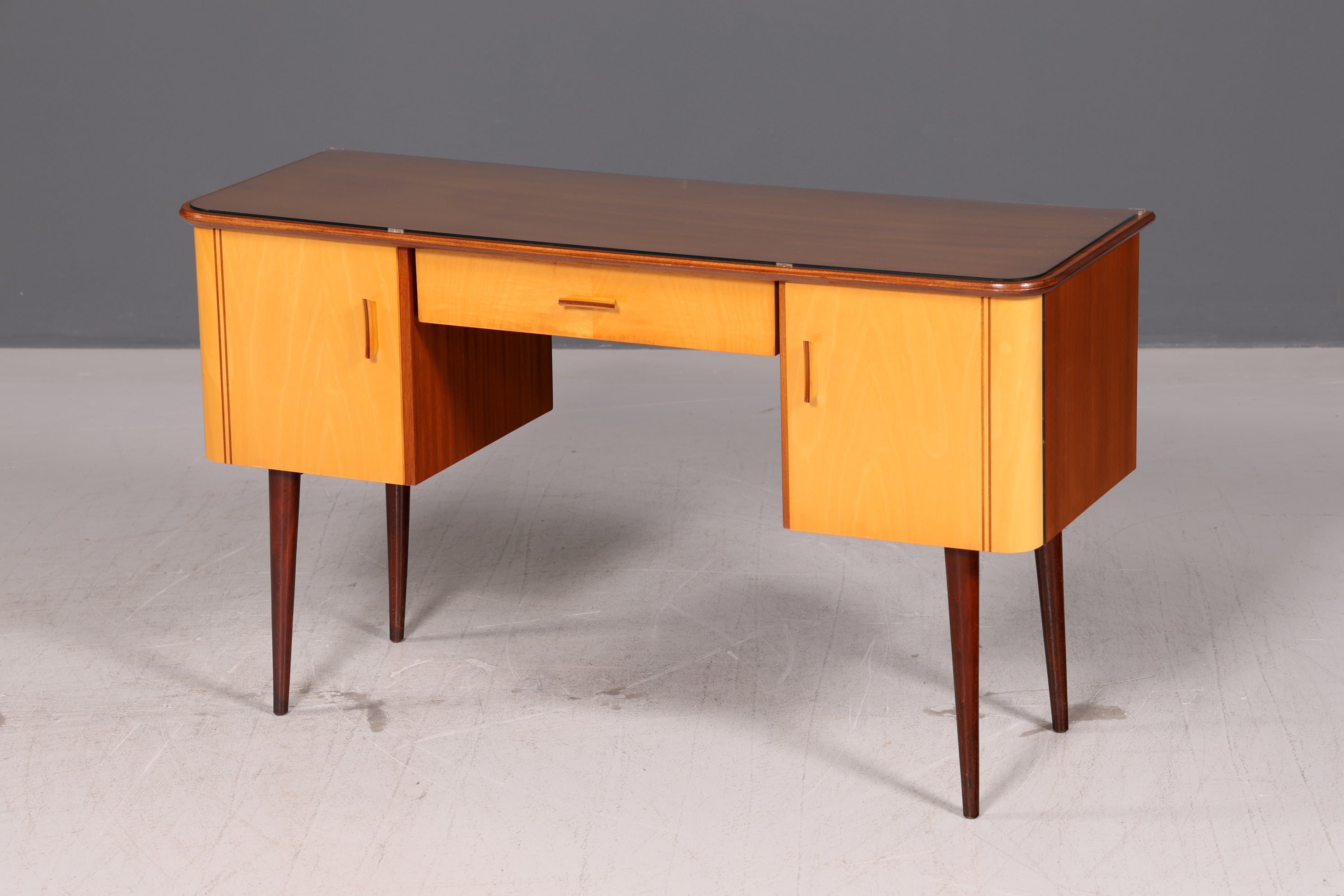 Wunderschöner Mid Century Schreibtisch Bürotisch Vintage Office Table Holz 60s