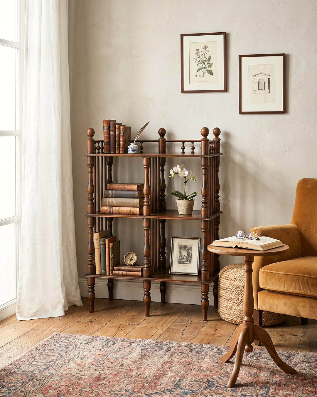 Stilvolle Gründerzeit Etagere Louis Philippe Stil Regal Bücherregal Antik Echt Holz