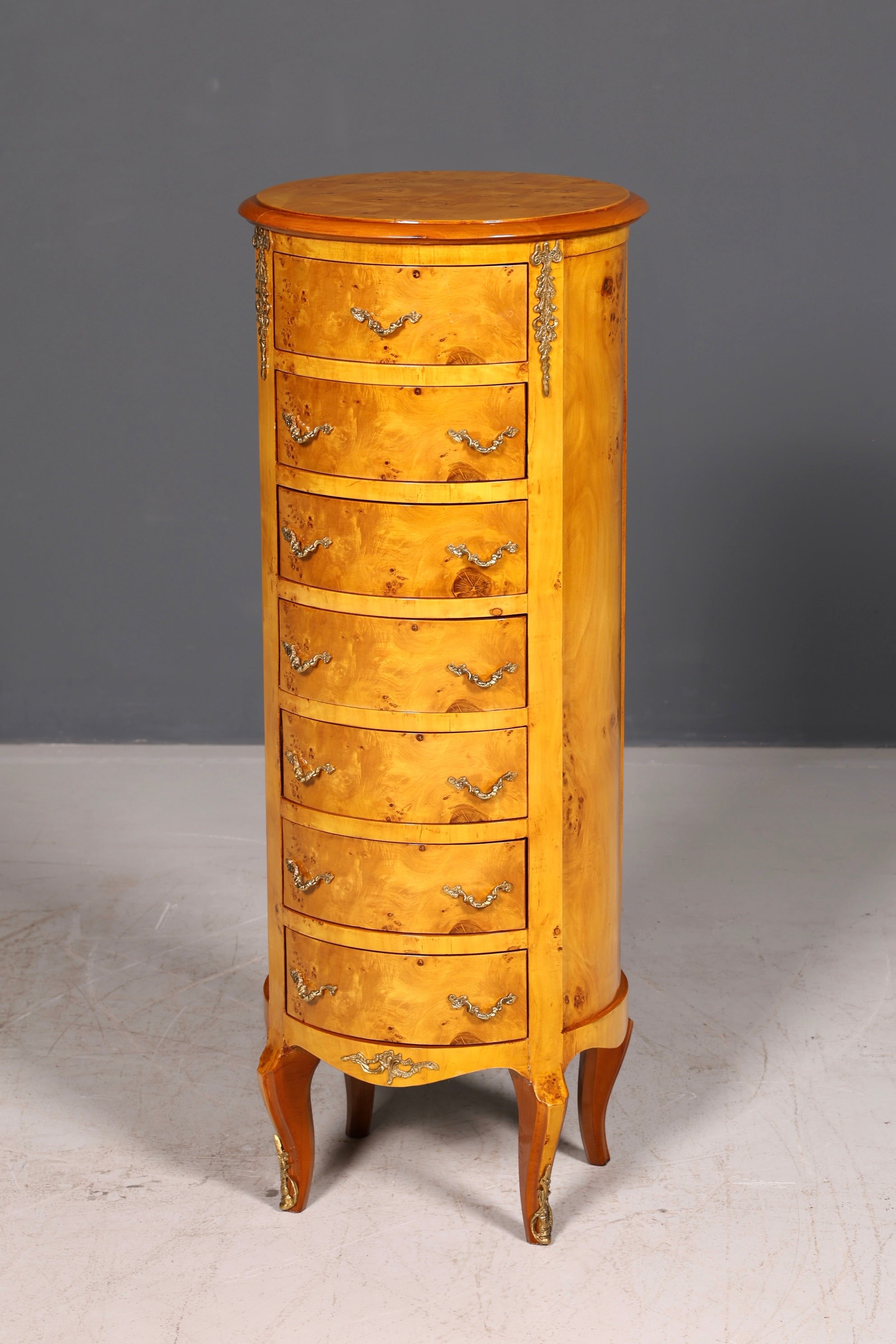 Traumhafte Barock Stil Kommode Antik Stil Louis XV Vertiko Birke Highboard Schubladenkommode