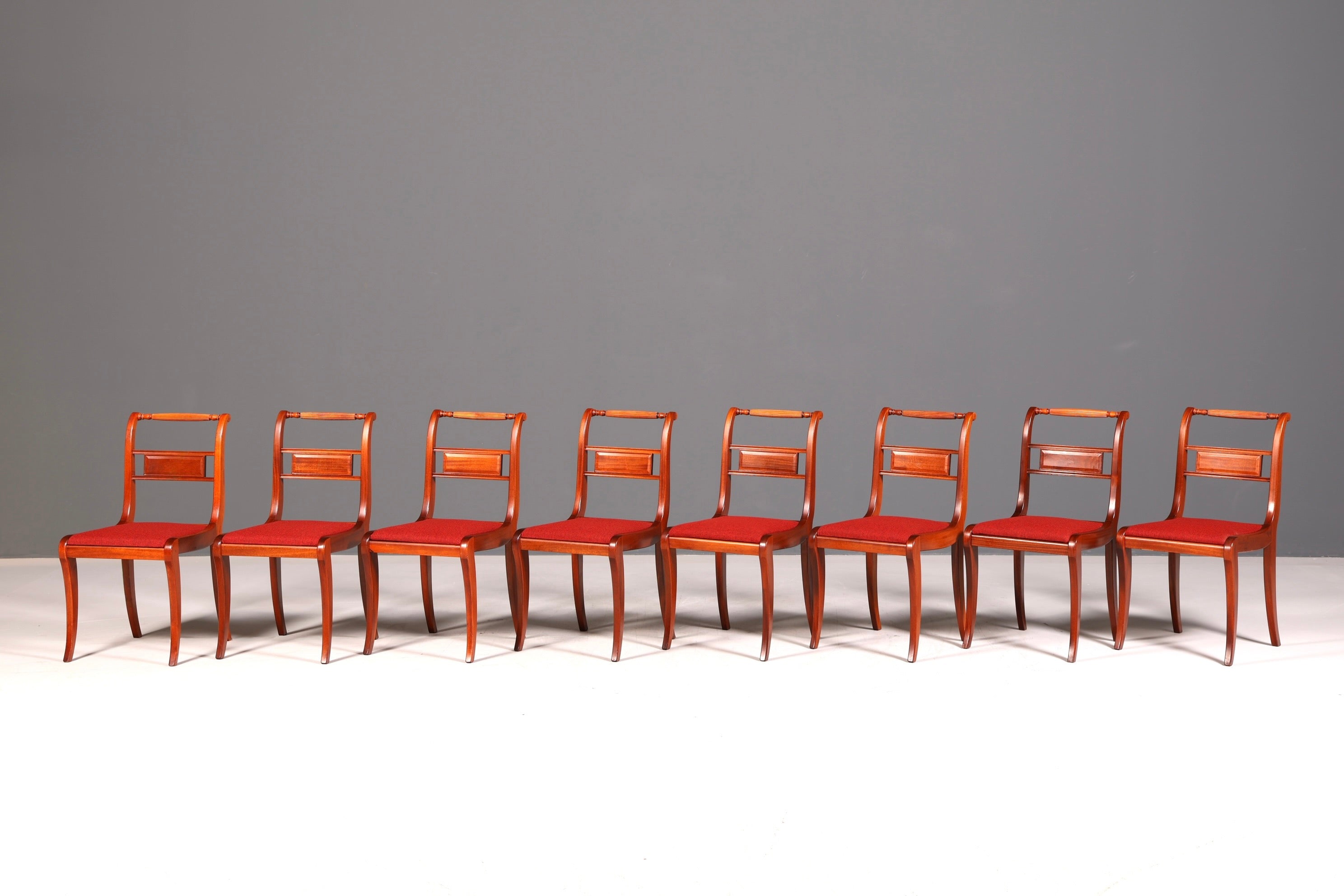 8x Edle Englische Stühle Englisch Dining Chairs Antik 60er Jahre Regency Küchenstühle Stuhlset