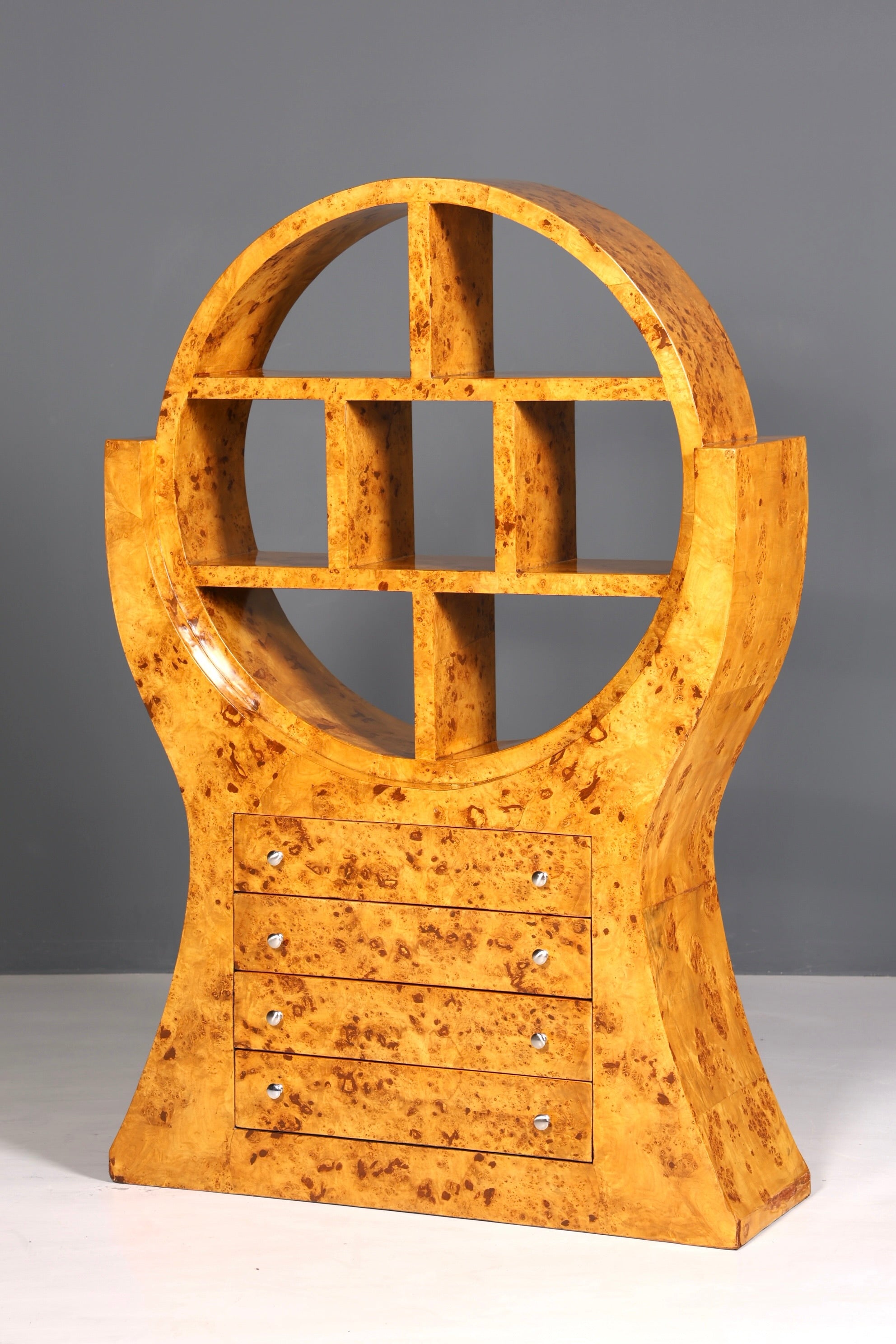 Aussergewöhnliches Art Deco Design Bücherregal Birke Luxus Regal Kommode Buchablage