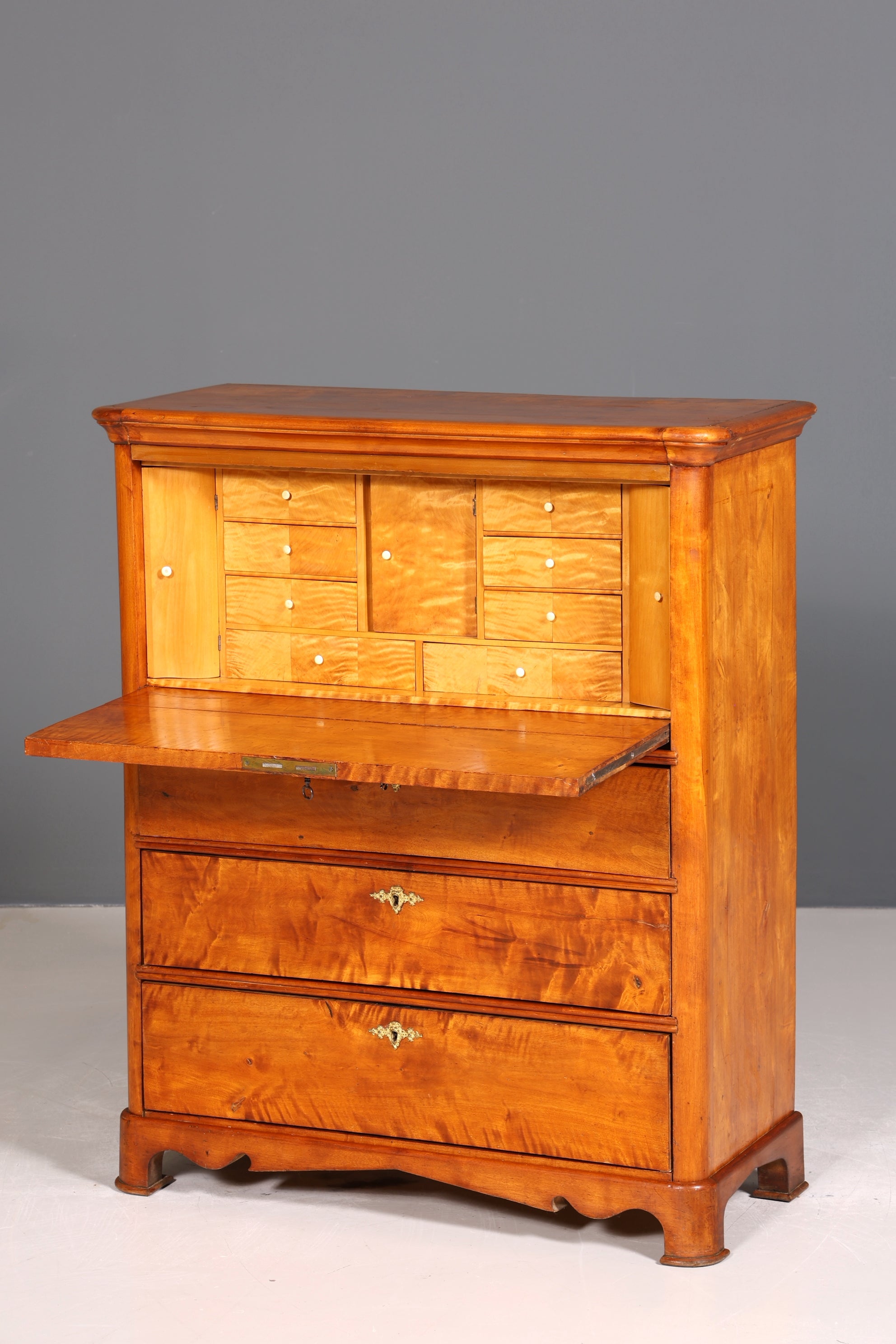 Stilvoller Biedermeier Sekretär Vertiko Louis Philippe Kommode Schubladenkommode