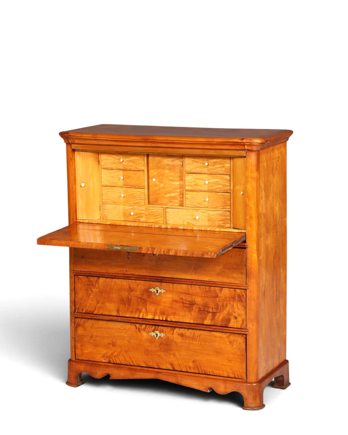 Stilvoller Biedermeier Sekretär Vertiko Louis Philippe Kommode Schubladenkommode
