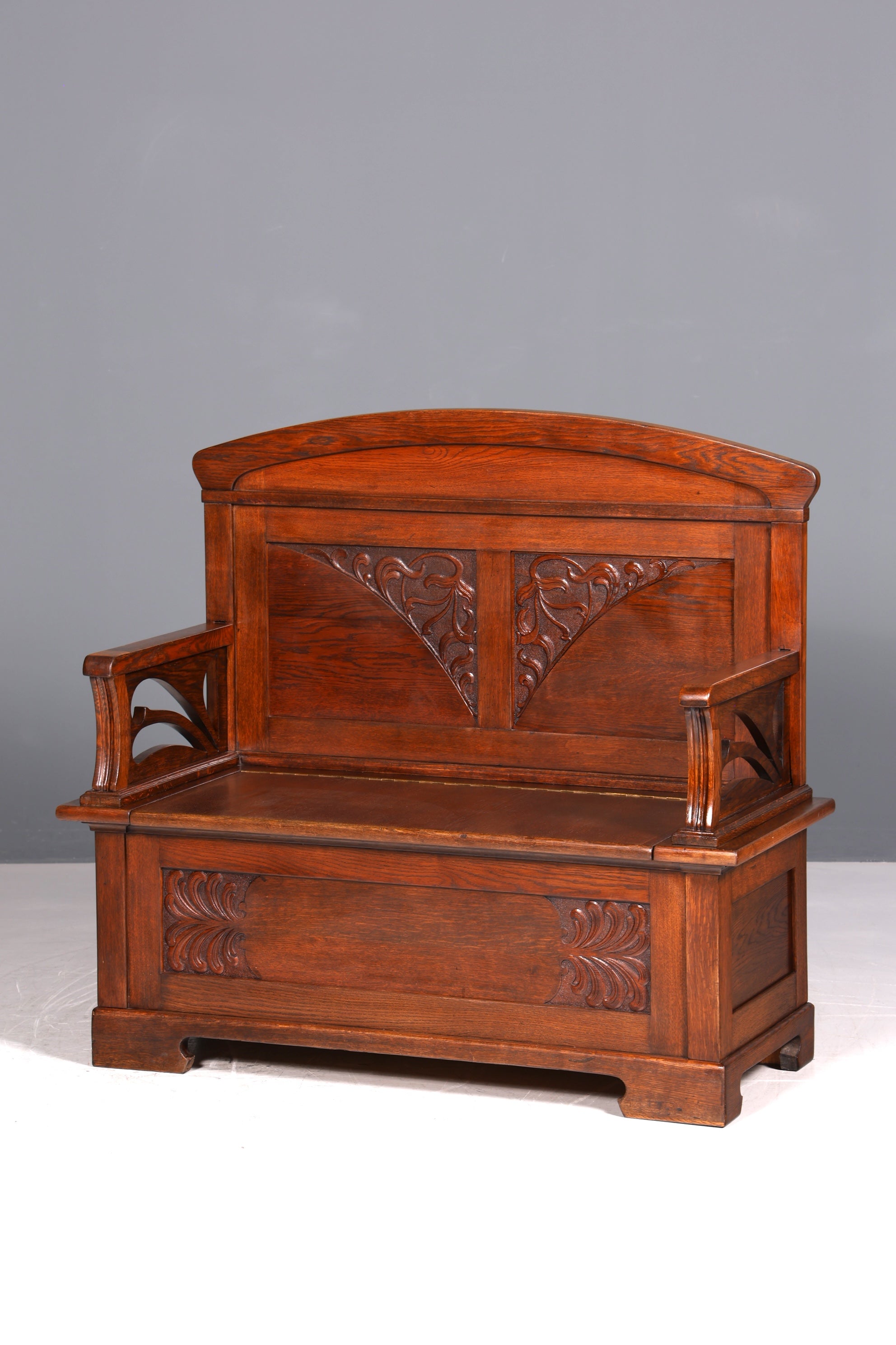 Wunderschöne Jugendstil Sitzbank Antik Bank Truhe Eiche Sofa Holzbank Holztruhe