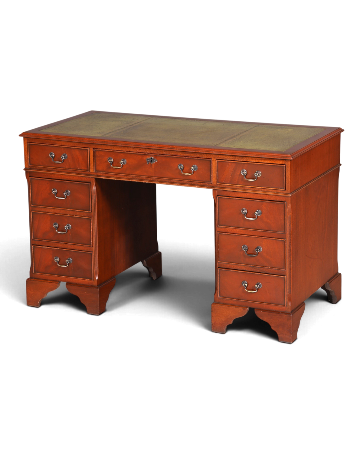 Wunderschöner Englischer Schreibtisch echt Lederauflage Bürotisch Antik Stil Office Desk