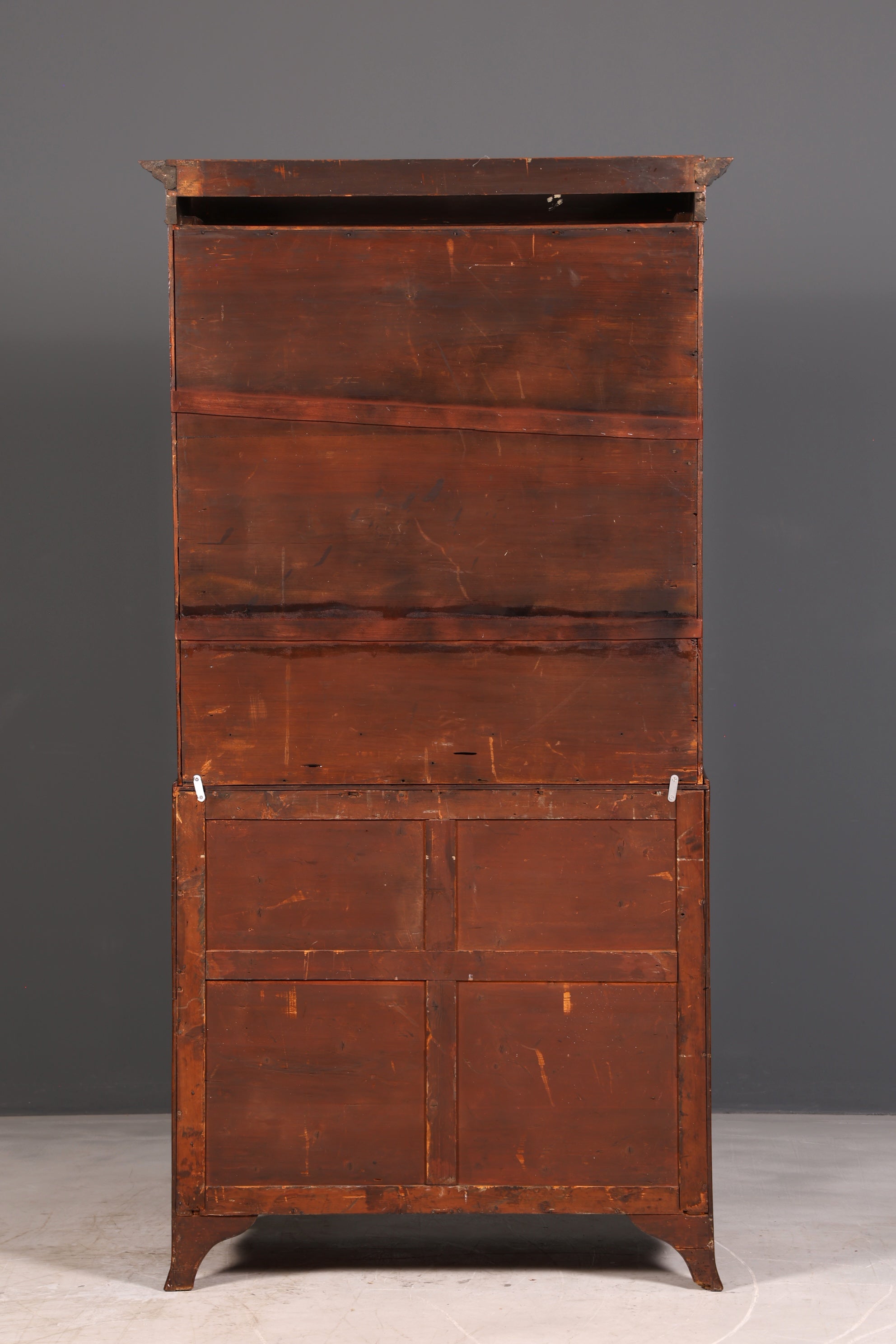 Beautiful antique English secretary desk with hutch, bookcase, display cabinet, mahogany office writing cabinet, UK