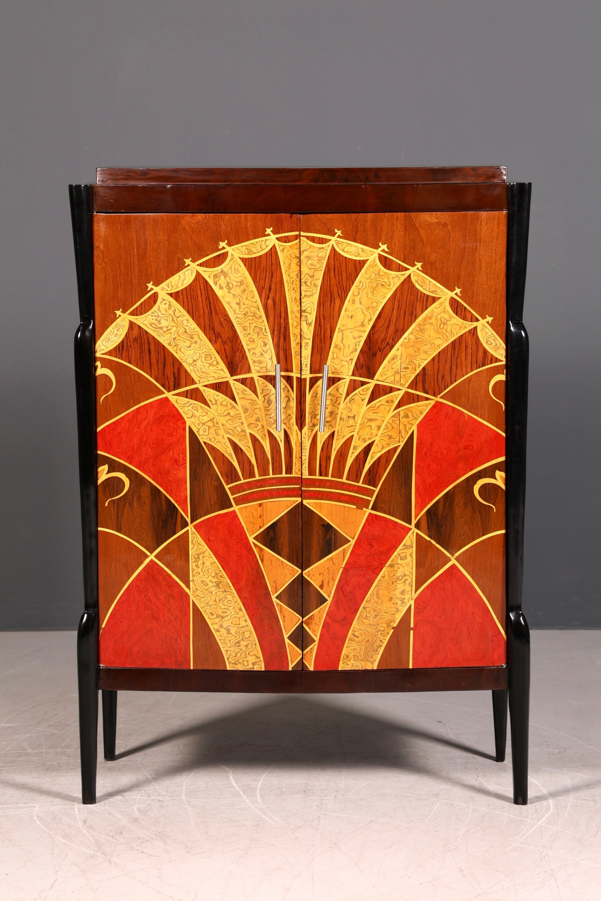 Traumhaftes Art Deco Design Highboard Schrank Kommode Wäscheschrank Vertiko Sun Cabinet