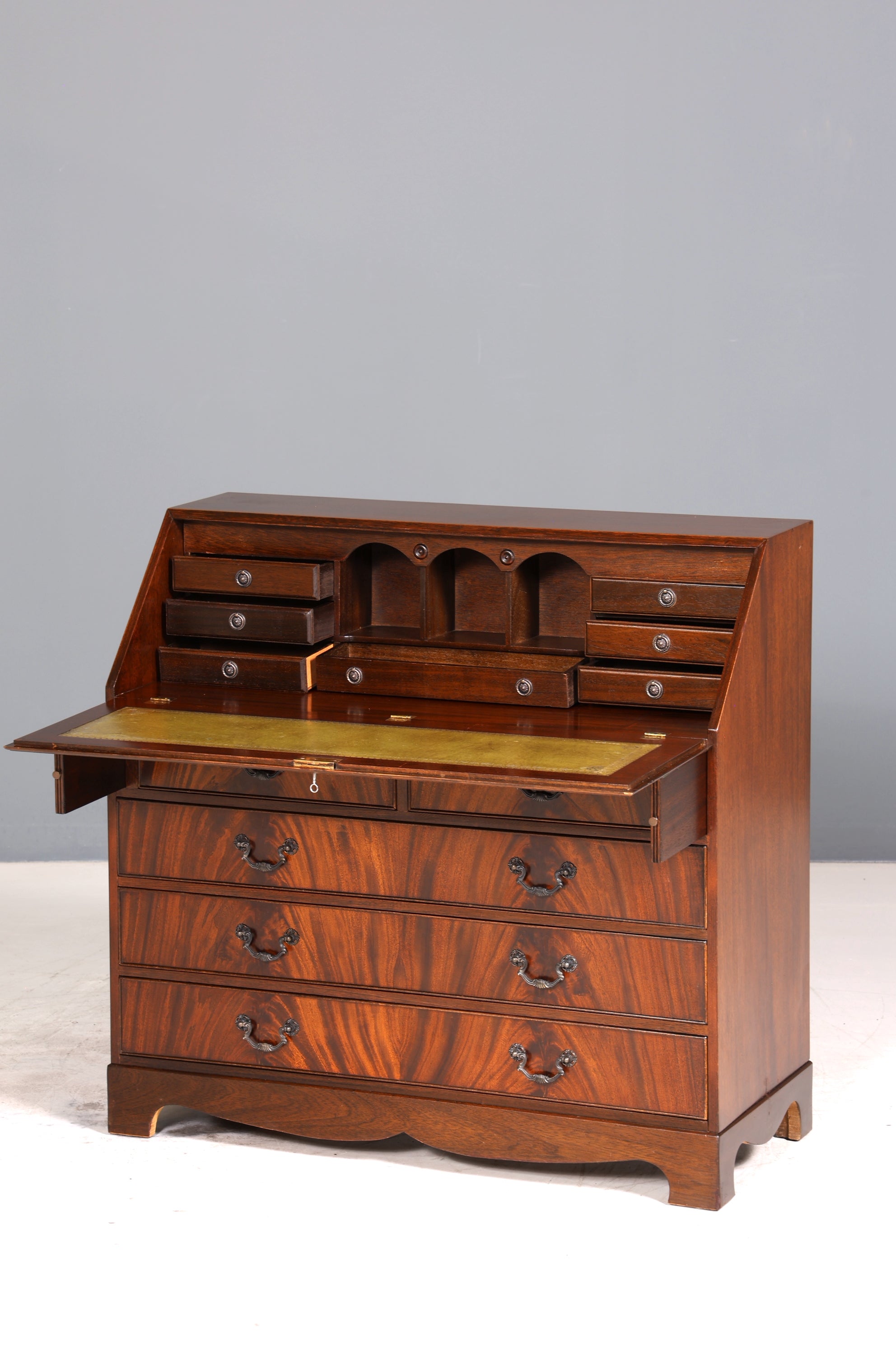 Wunderschöner Englischer Sekretär echt Lederauflage Schreibkommode echt Holz Schreibtisch Kommode