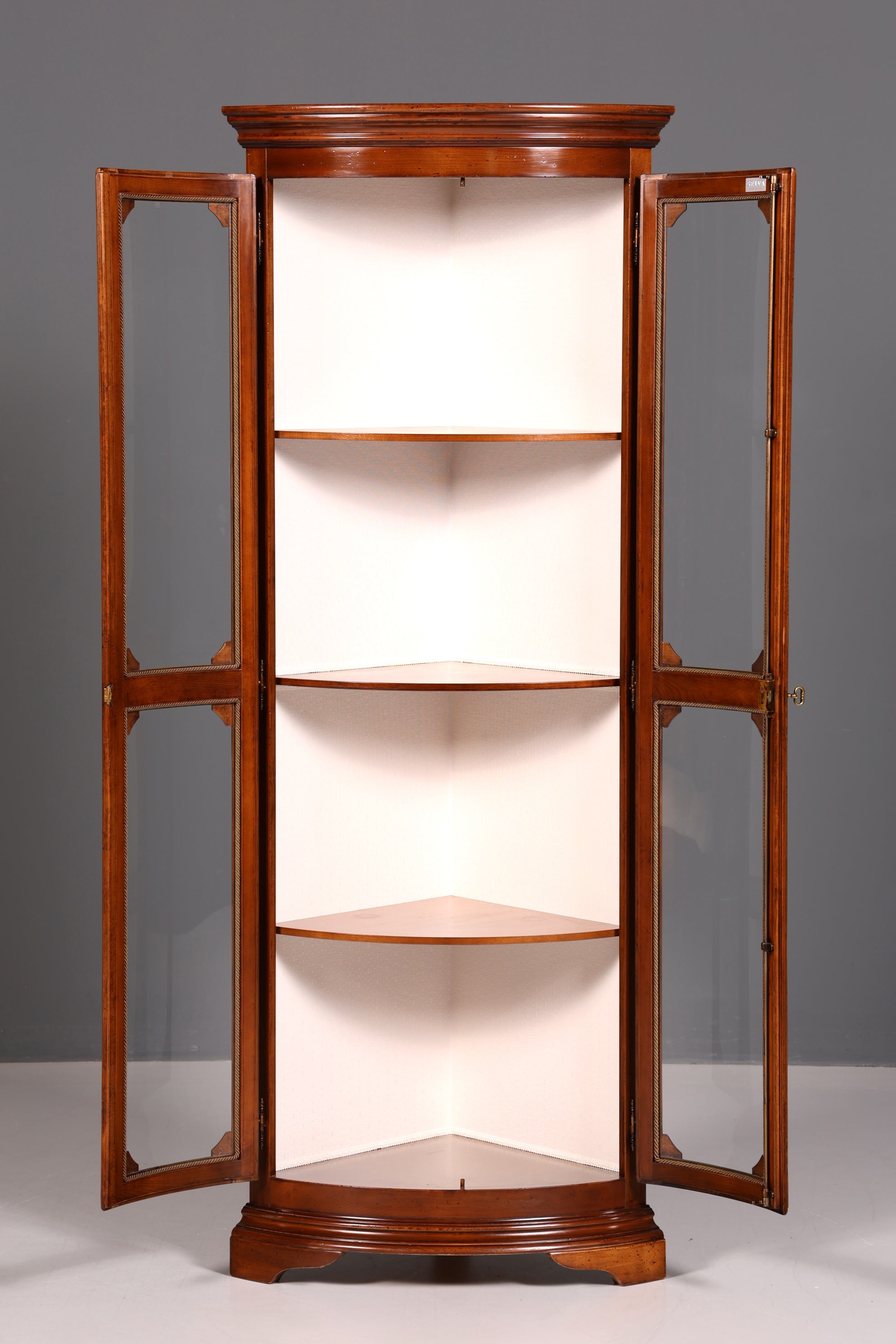 Edle Original Selva Eckvitrine Antik Stil Glasvitrine Schrank Geschirrschrank Eckregal