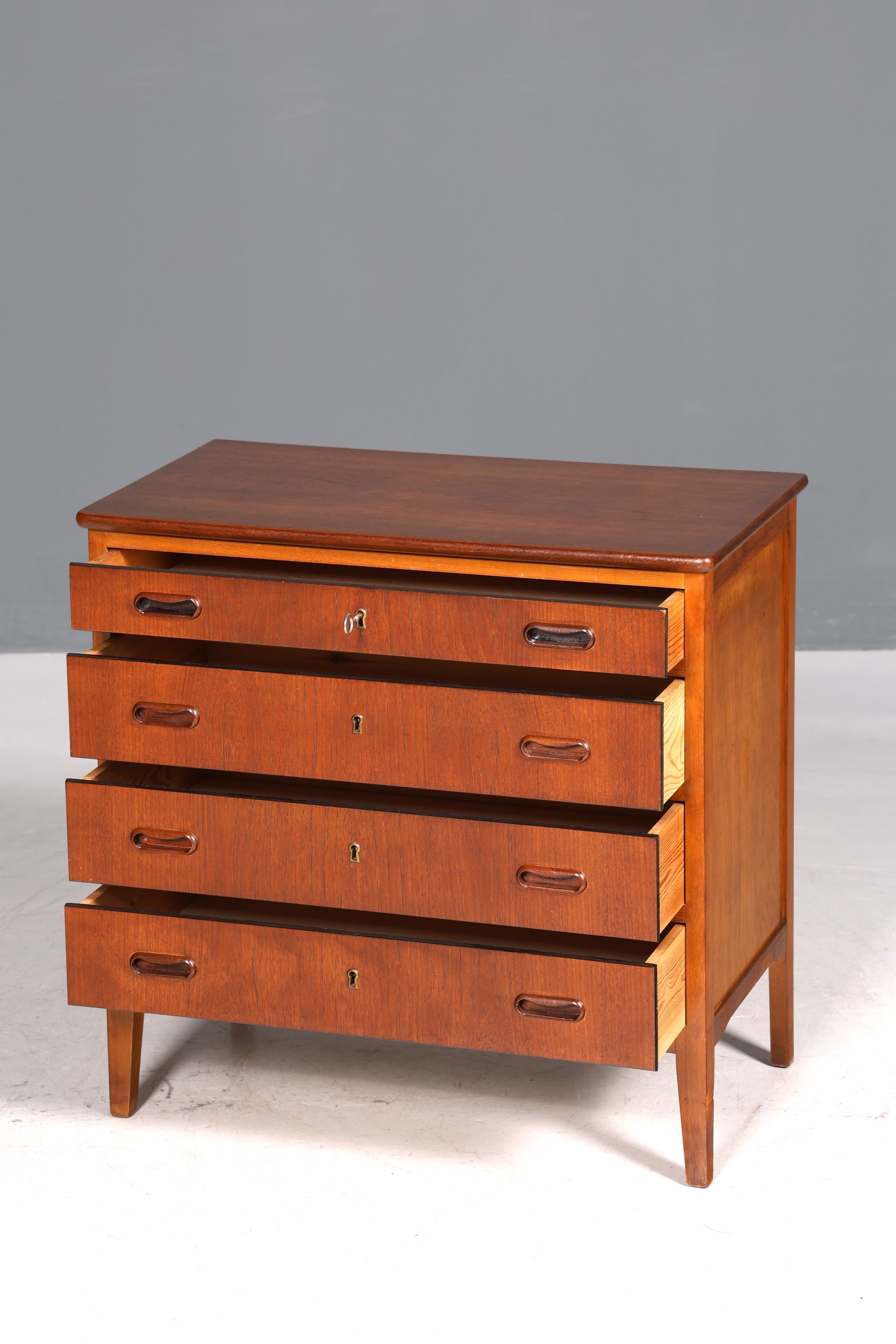 Traumhafte Mid Century Kommode Danish Design Teak Holz Sideboard Vintage Schubladen Kommode