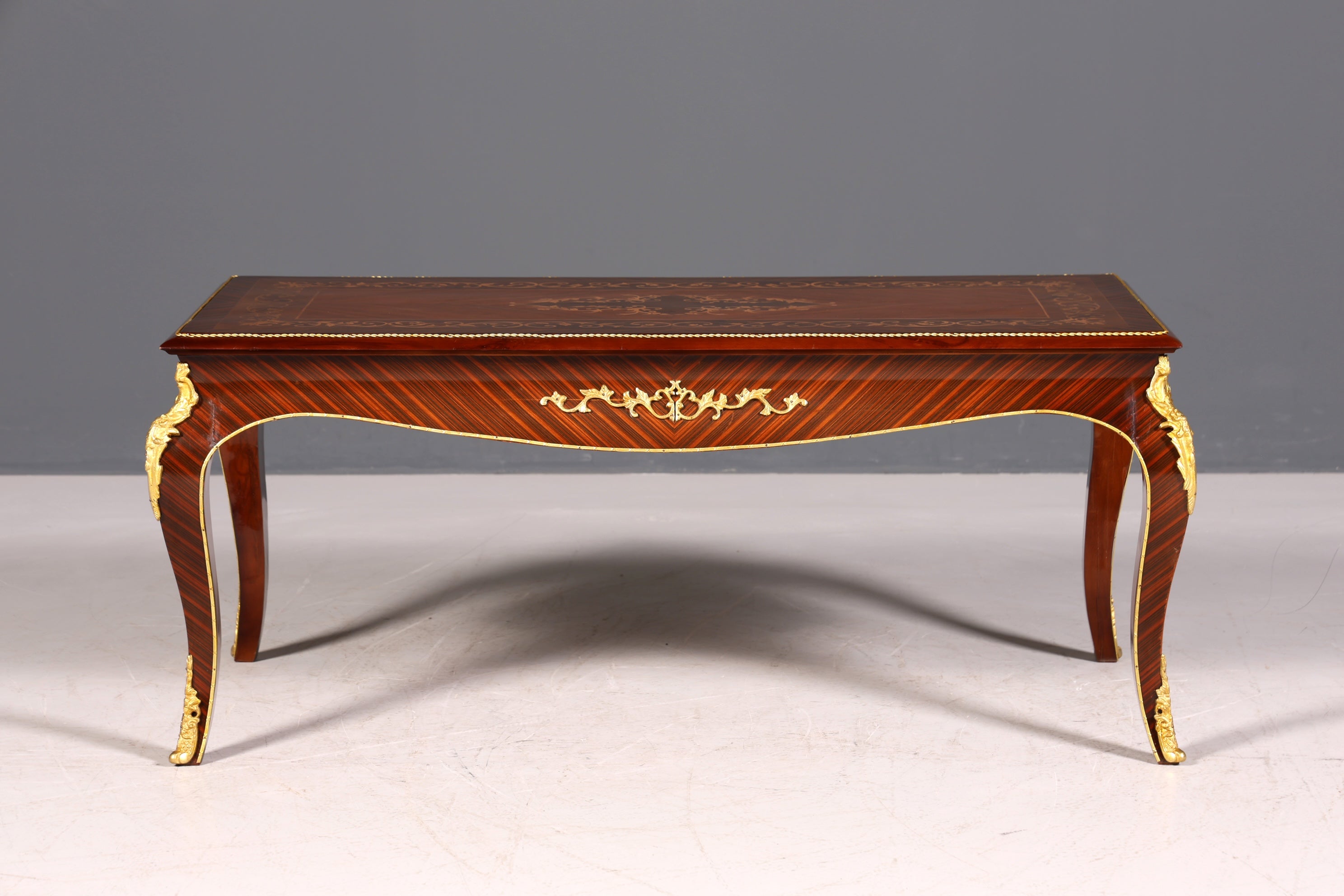 BILDER TAUSCHEN Traumhafter Barock Stil Couchtisch Intarsien Antik Messing Wohnzimmer Tisch Ablage