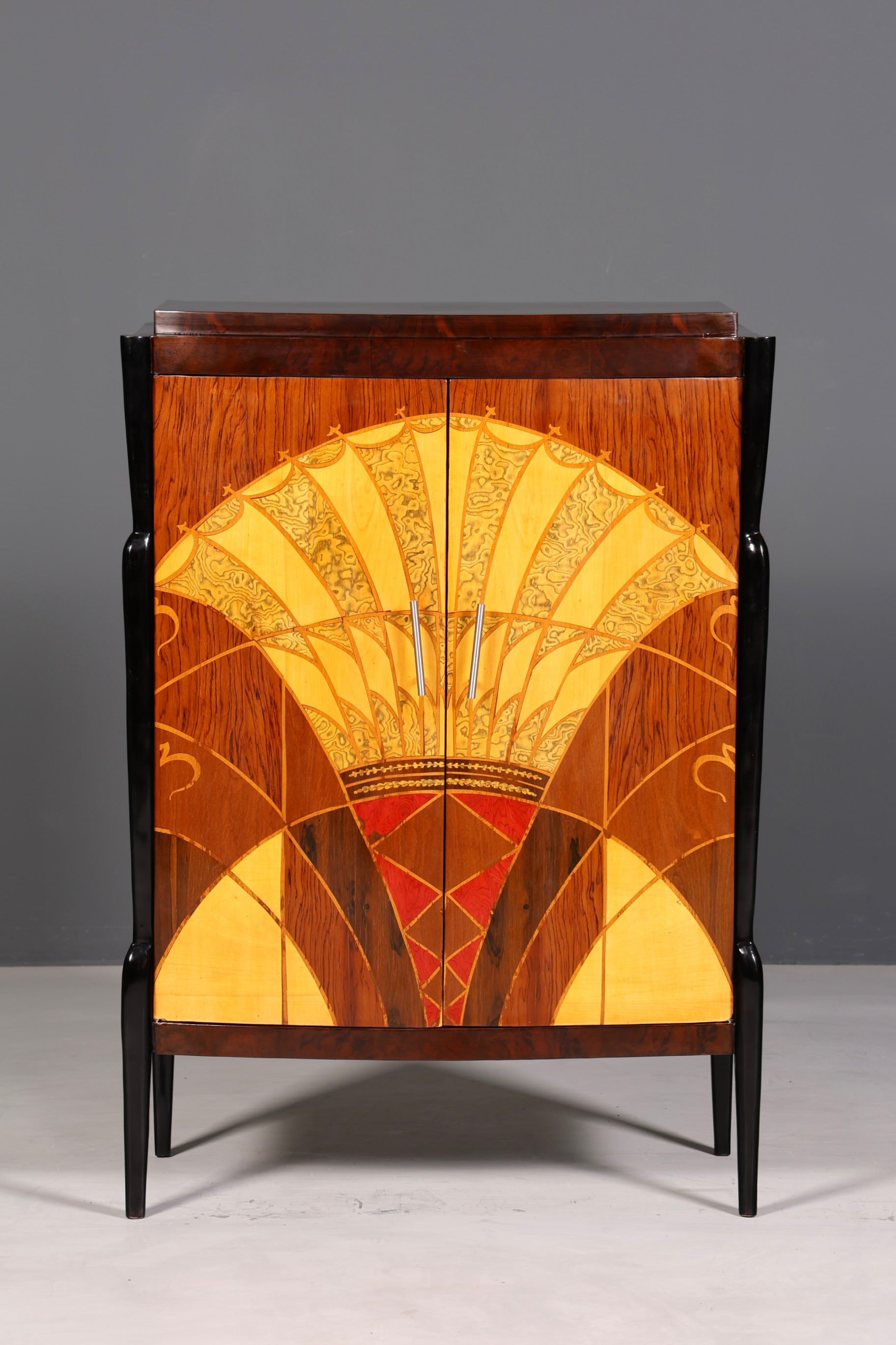 Art Deco Stil Highboard Schrank Kommode Vertiko Cabinet Sun