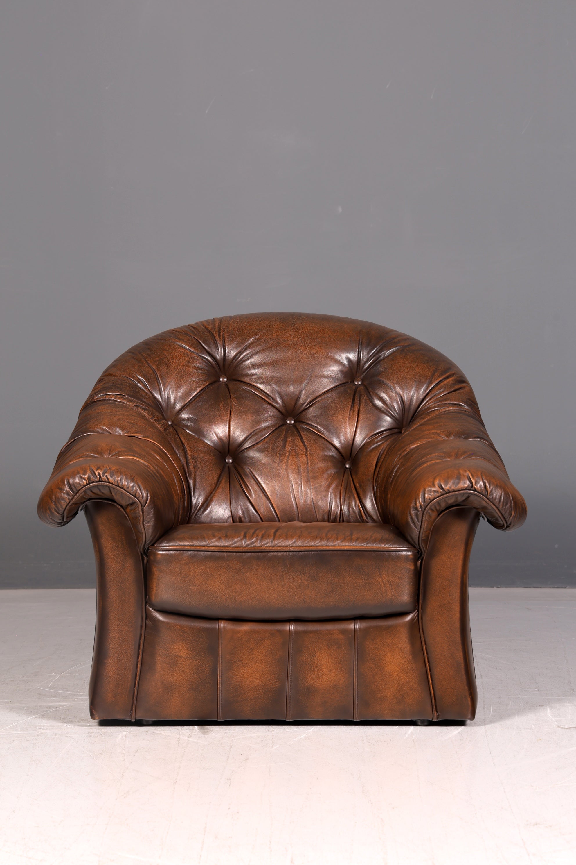 Wunderschöner Original Chesterfield Ledersessel Echt Leder Englisch Herrensessel Vintage