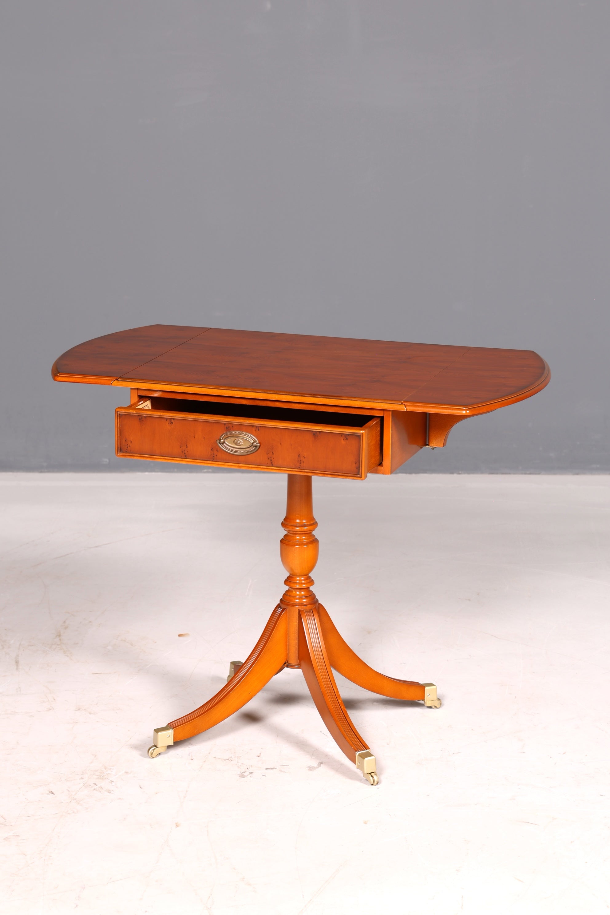 Wonderful original Heldense side table, yew wood, folding table, occasional table, chest, telephone table