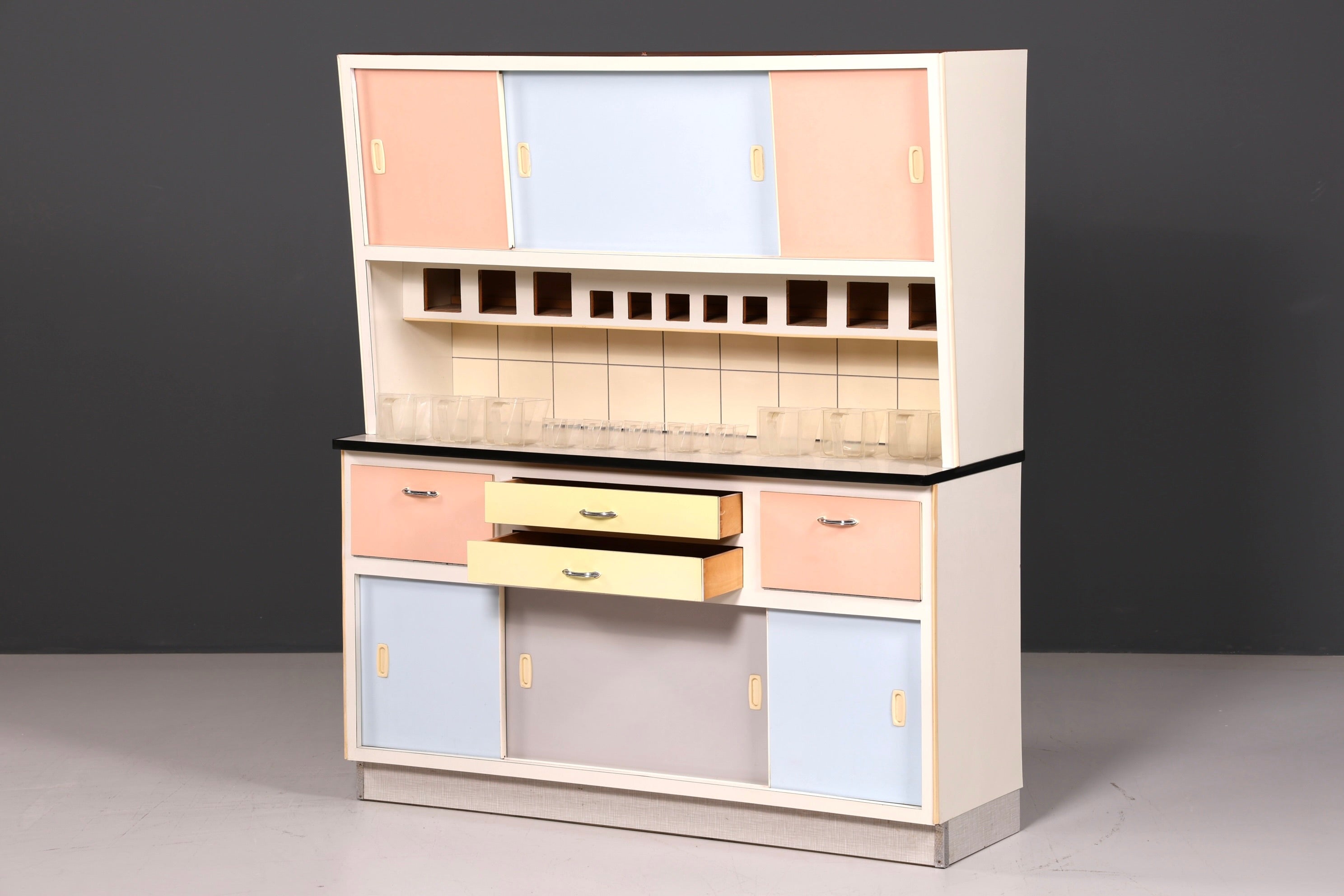 Kultiger Mid Century Küchenschrank Vintage Buffet Retro Anrichte 60er Jahre Schrank