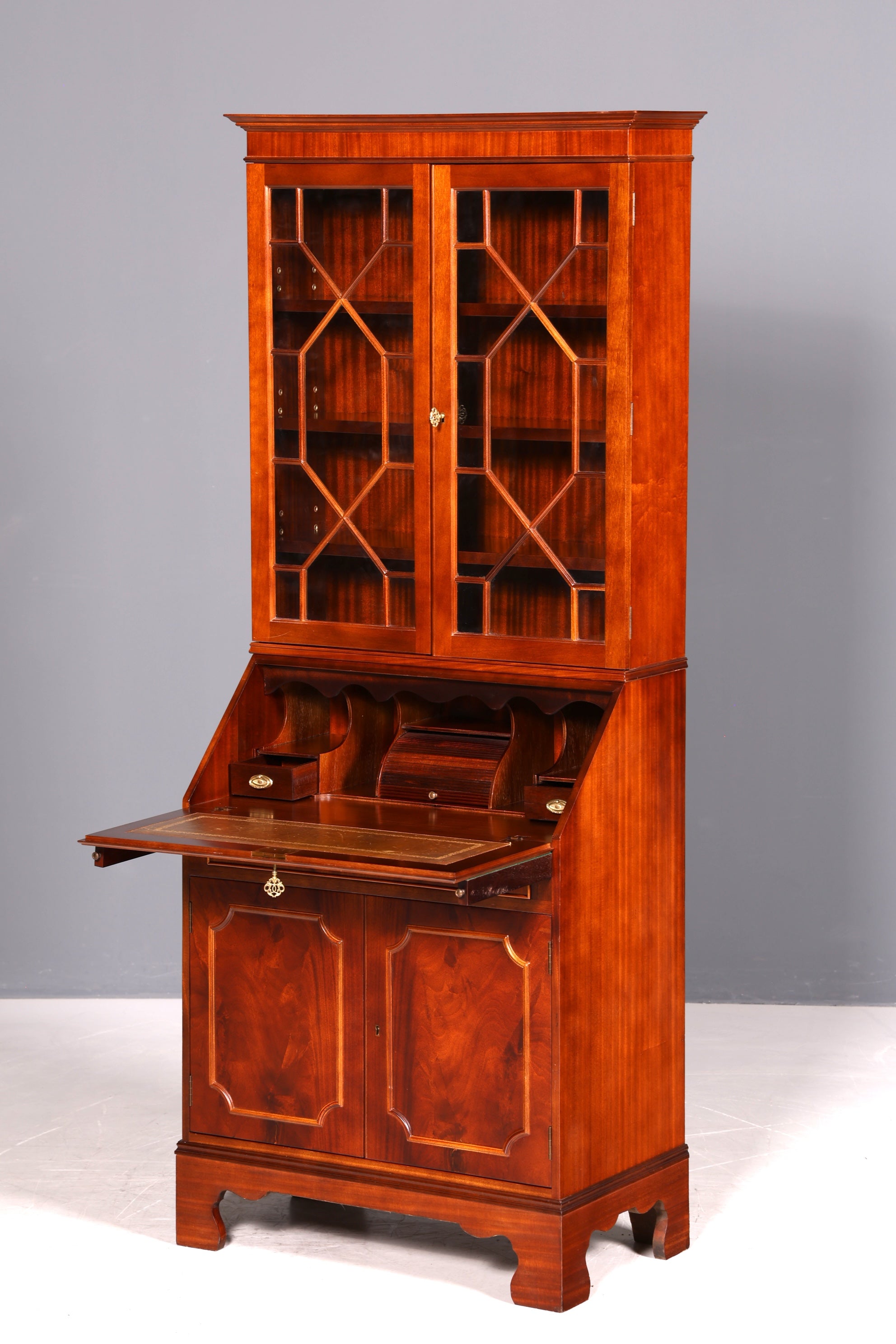 G401 Finish cm Wunderschöner Englischer Sekretär Büro Aufsatzsekretär Antik 60S Vitrinen Schrank UK (Kopie)