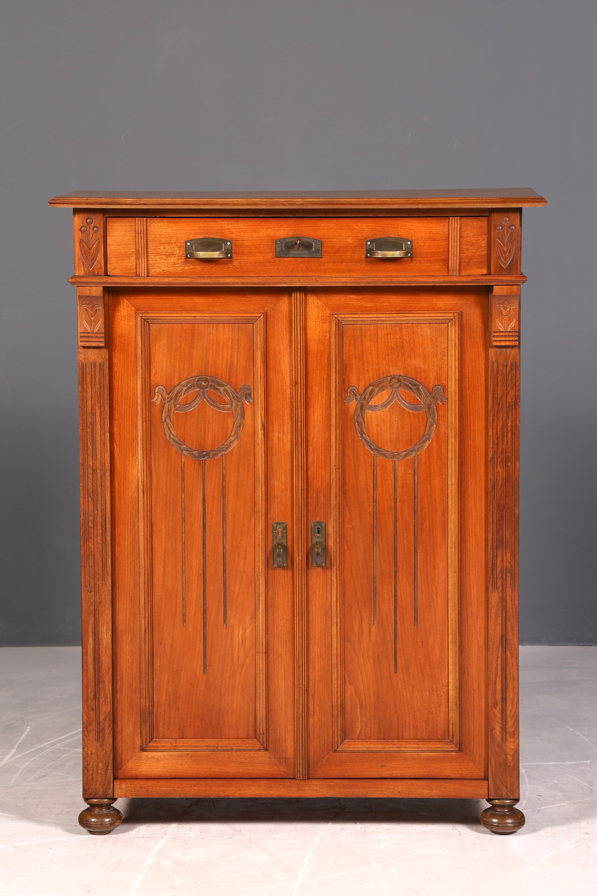 Wunderschönes Jugendstil Vertiko Gründerzeit Schrank Antik Highboard Kommode