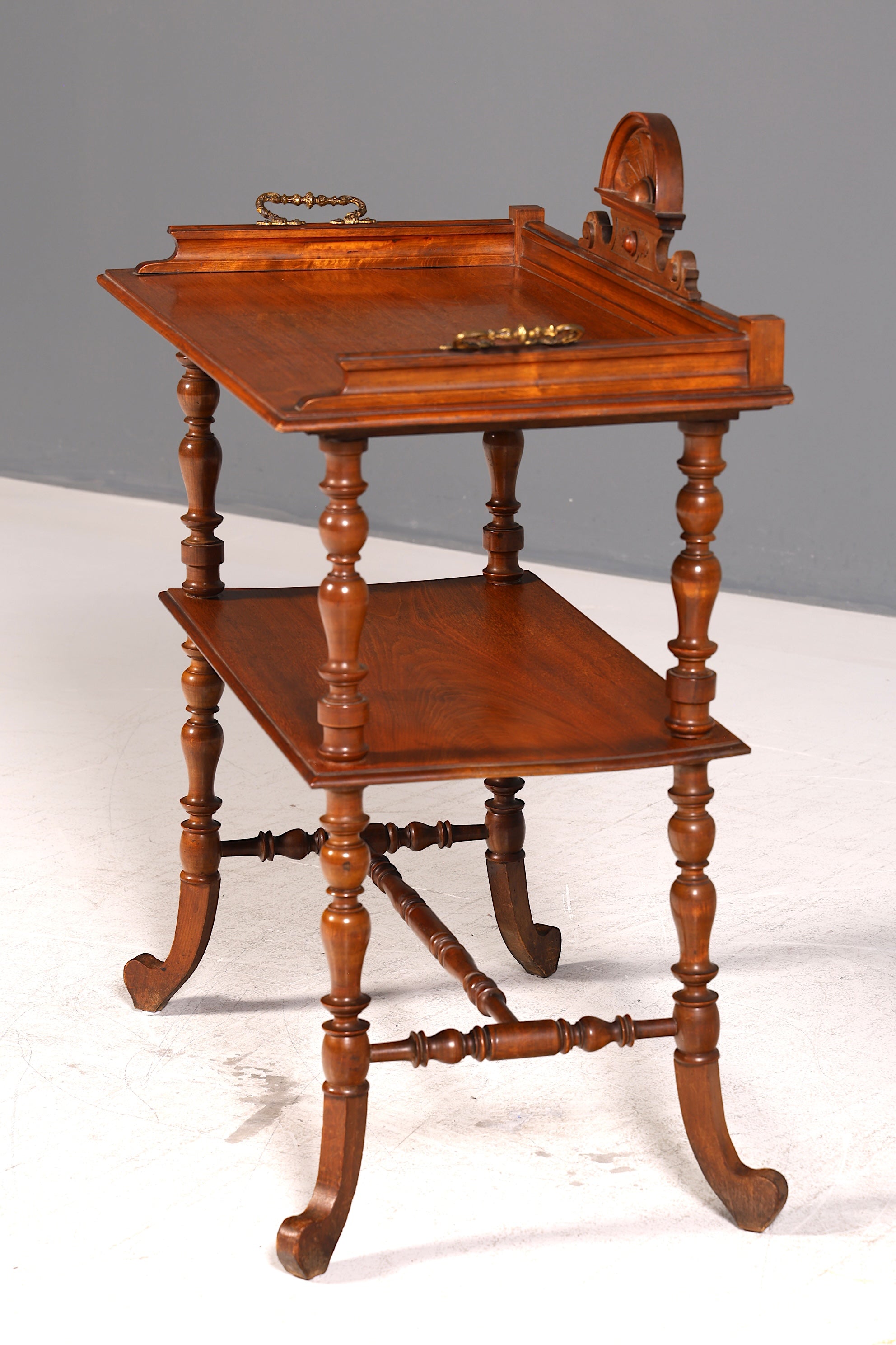 Traumhafte Gründerzeit Etagere Beistelltisch Serviertisch Antik Nussbaum Ablagetisch Etagentisch Vintage um 1890