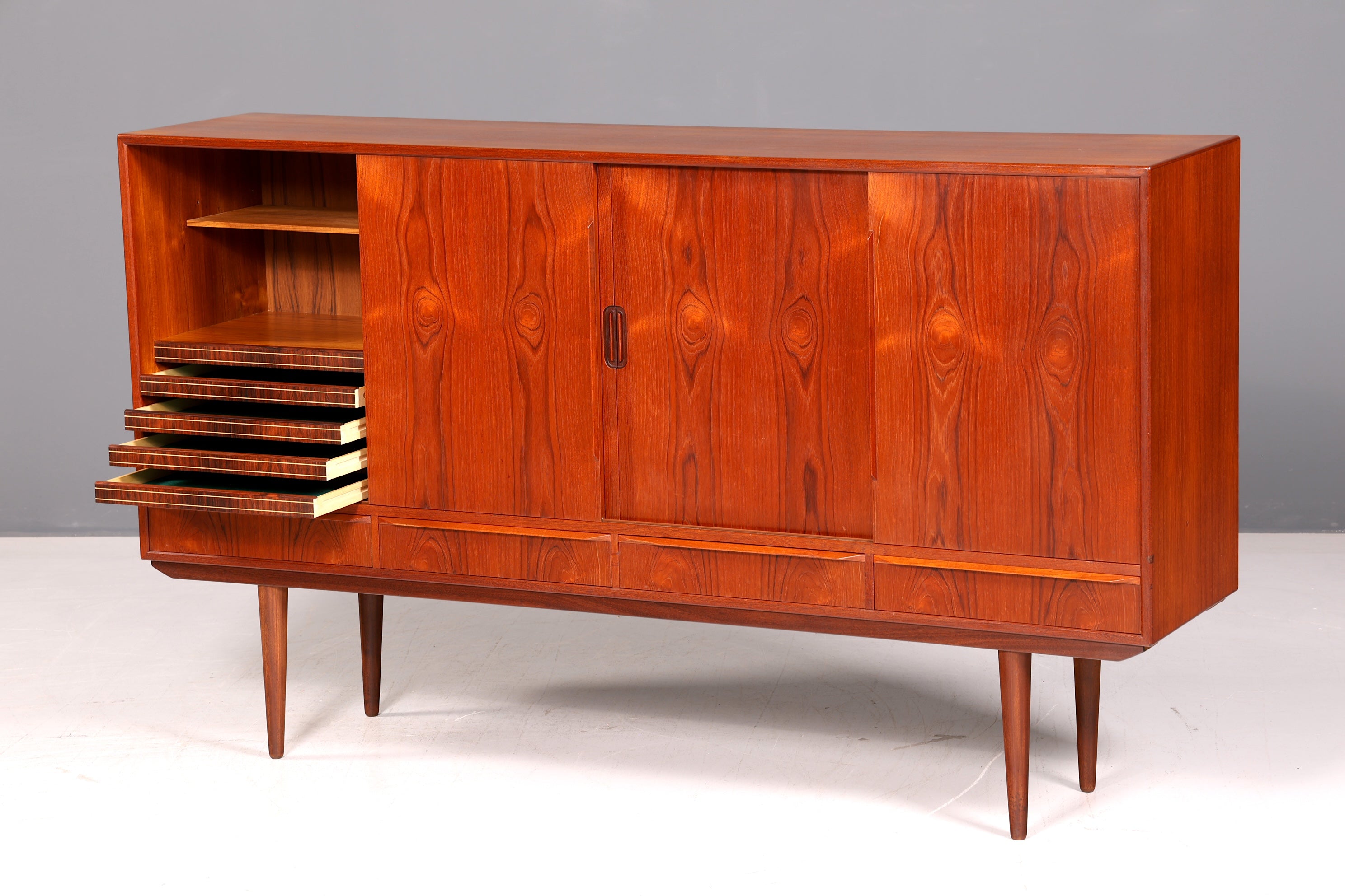 Traumhaftes Mid Century Highboard Danish Design Sideboard Vintage Retro 60er Jahre Bürokommode Schrank Skandinavisch Holz