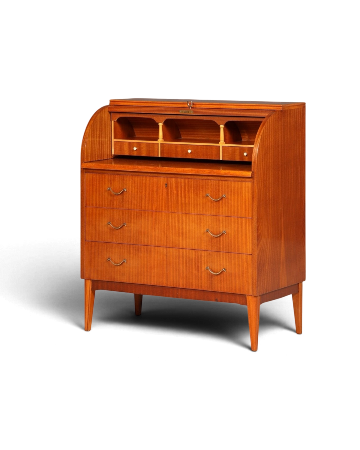 Wunderschöner Mid Century Rollladen Sekretär echt Holz Büro Schrank Vintage Schreibkommode