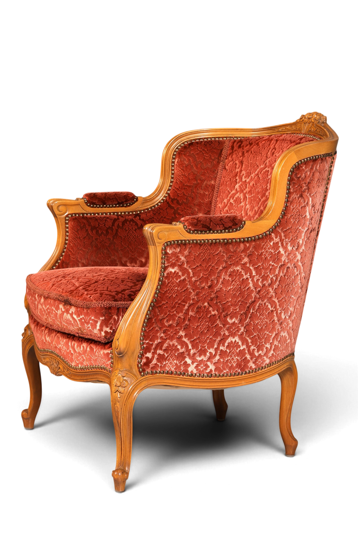Edler Chippendale Armlehnsessel Barock Stil Sessel Samt Stoff Armchair Sessel 2 von 2