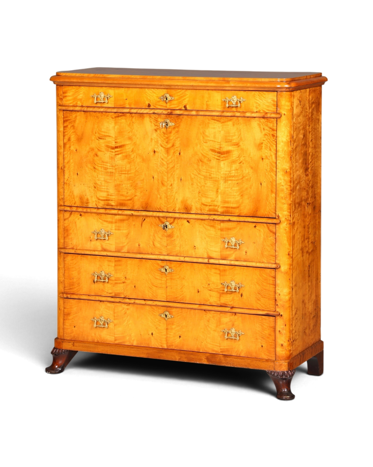 Stilvoller Biedermeier Sekretär Louis Philippe Vertiko Antik Kommode Schreibkommode Office Desk