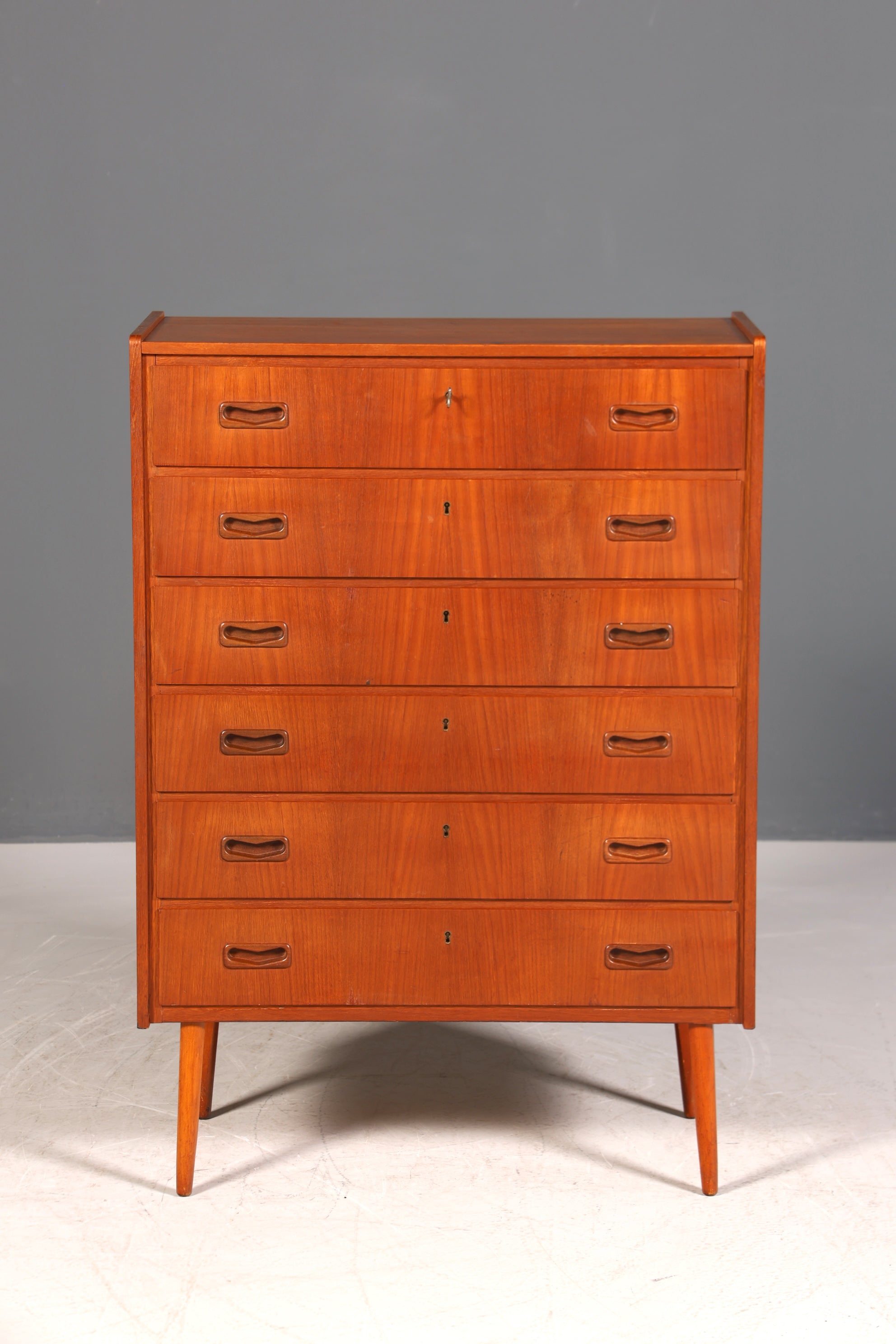 G009 Finish cm, Wunderschöne Mid Century Kommode Vintage Vertiko 60s 70s Schrank Schubladenkommode