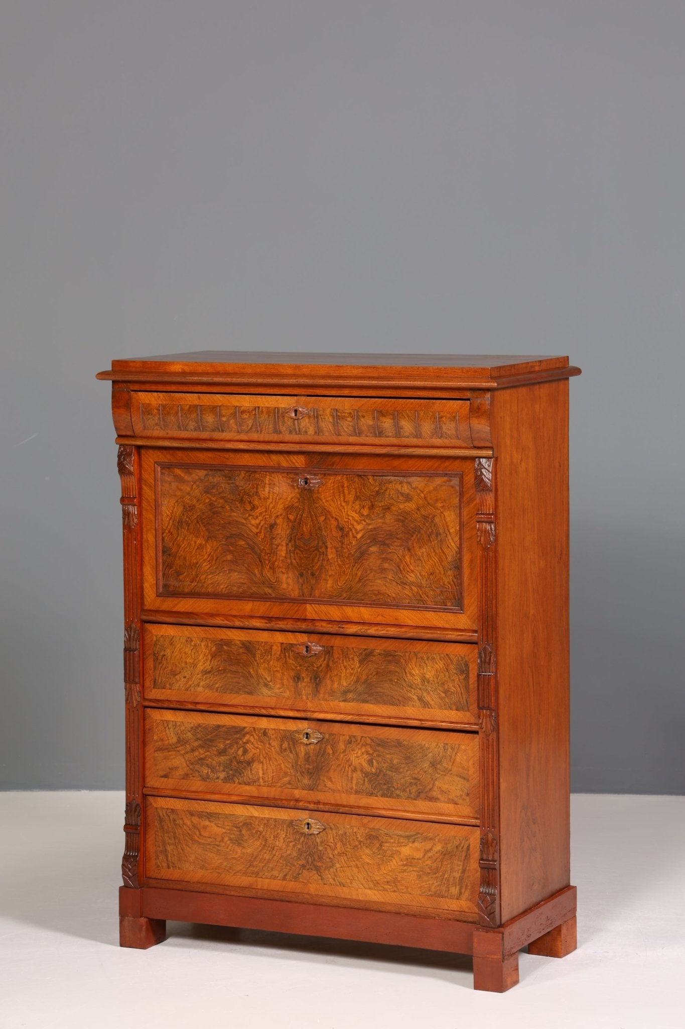 Stilvoller Gründerzeit Sekretär Vertiko Highboard Jugendstil Kommode Schrank um 1880