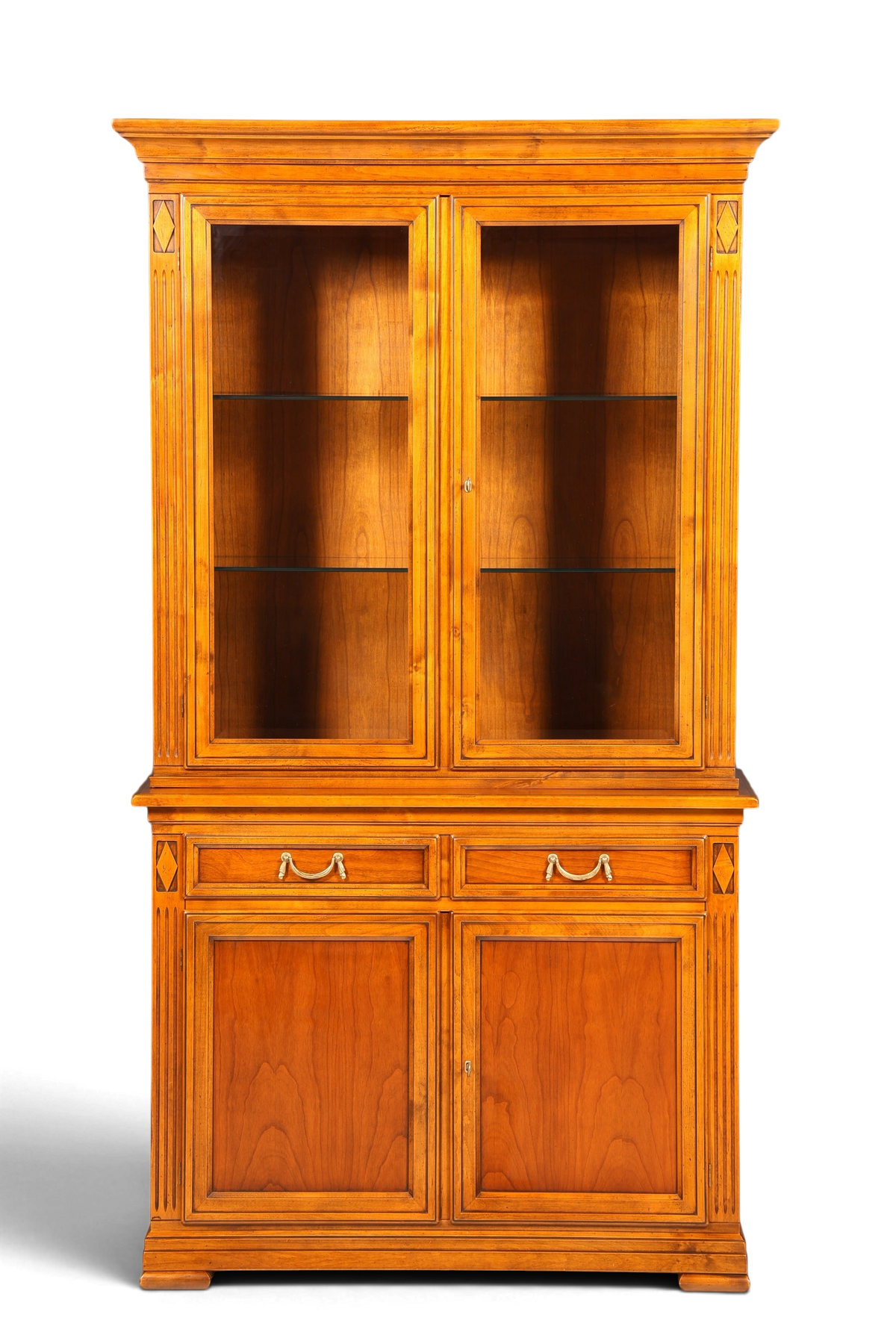 Hauptstadt Möblerei Selva Vitrine Villa Borghese aus massivem Holz im antiken Stil mit Innenbeleuchtung