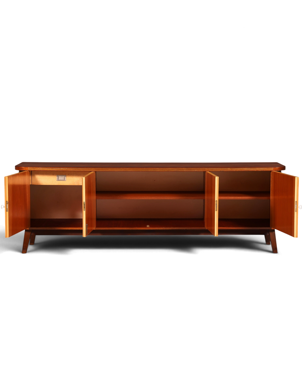 G135 Finish Schlichtes Mid Century Sideboard Vintage TV Kommode 60s Schrank Longboard Retro Lowboard
