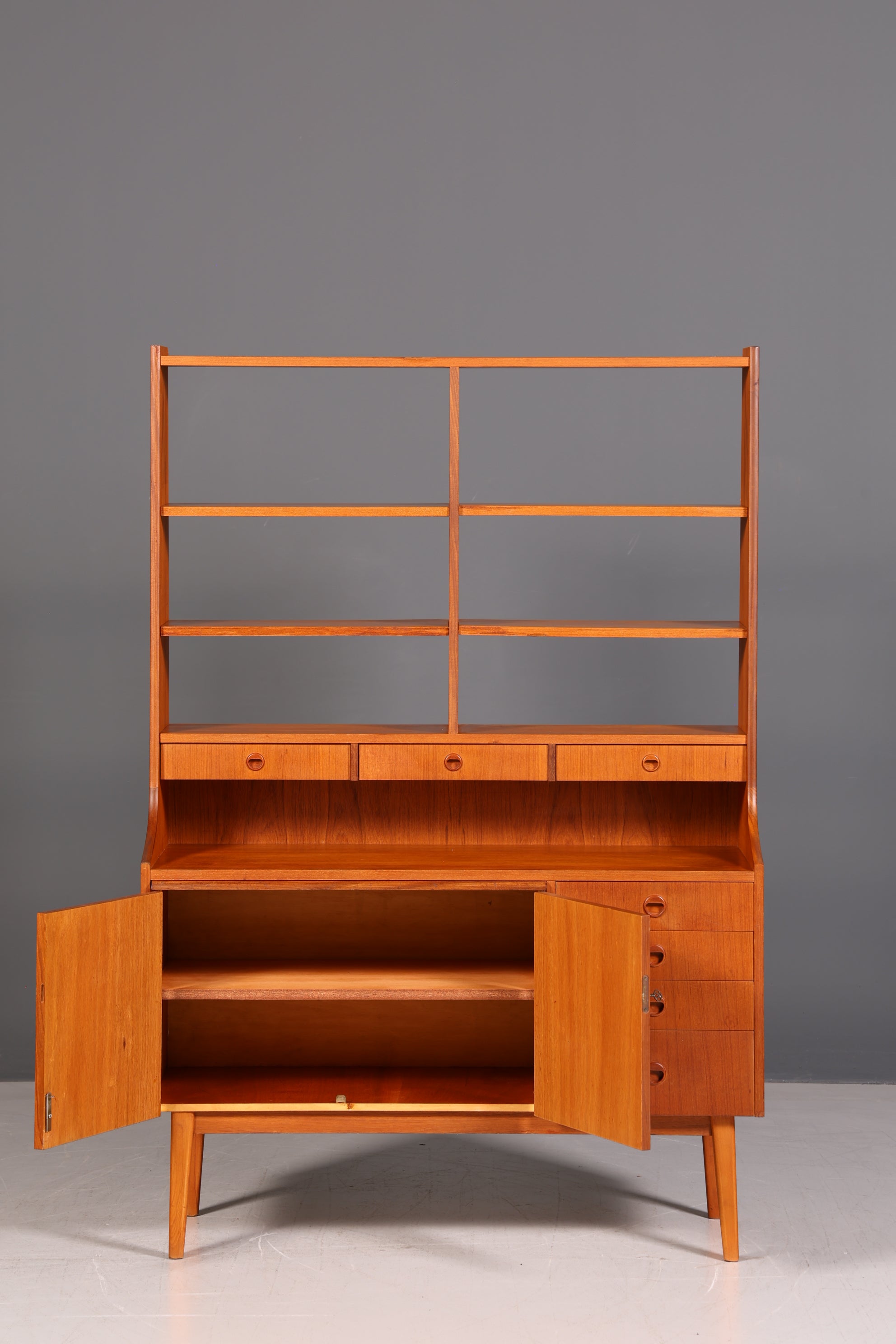Wunderschönes Mid Century Regal Danish Design Vintage Schrank Bücherregal Highboard Retro 60er Massiv Holz Skandinavisch