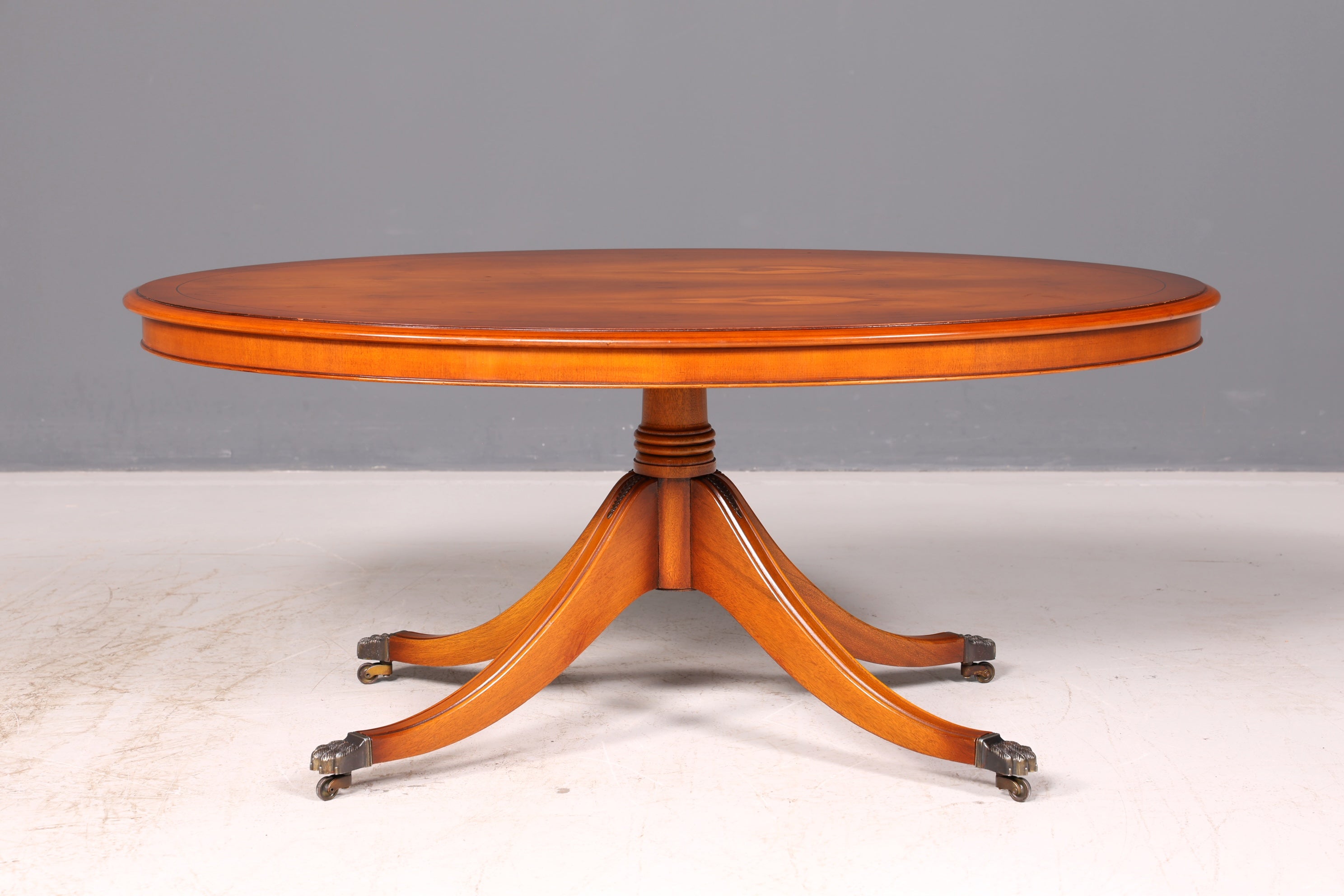 Traumhafter Englischer Couchtisch Oval Antik Regency Stil Ablagetisch Beistelltisch Massivholz